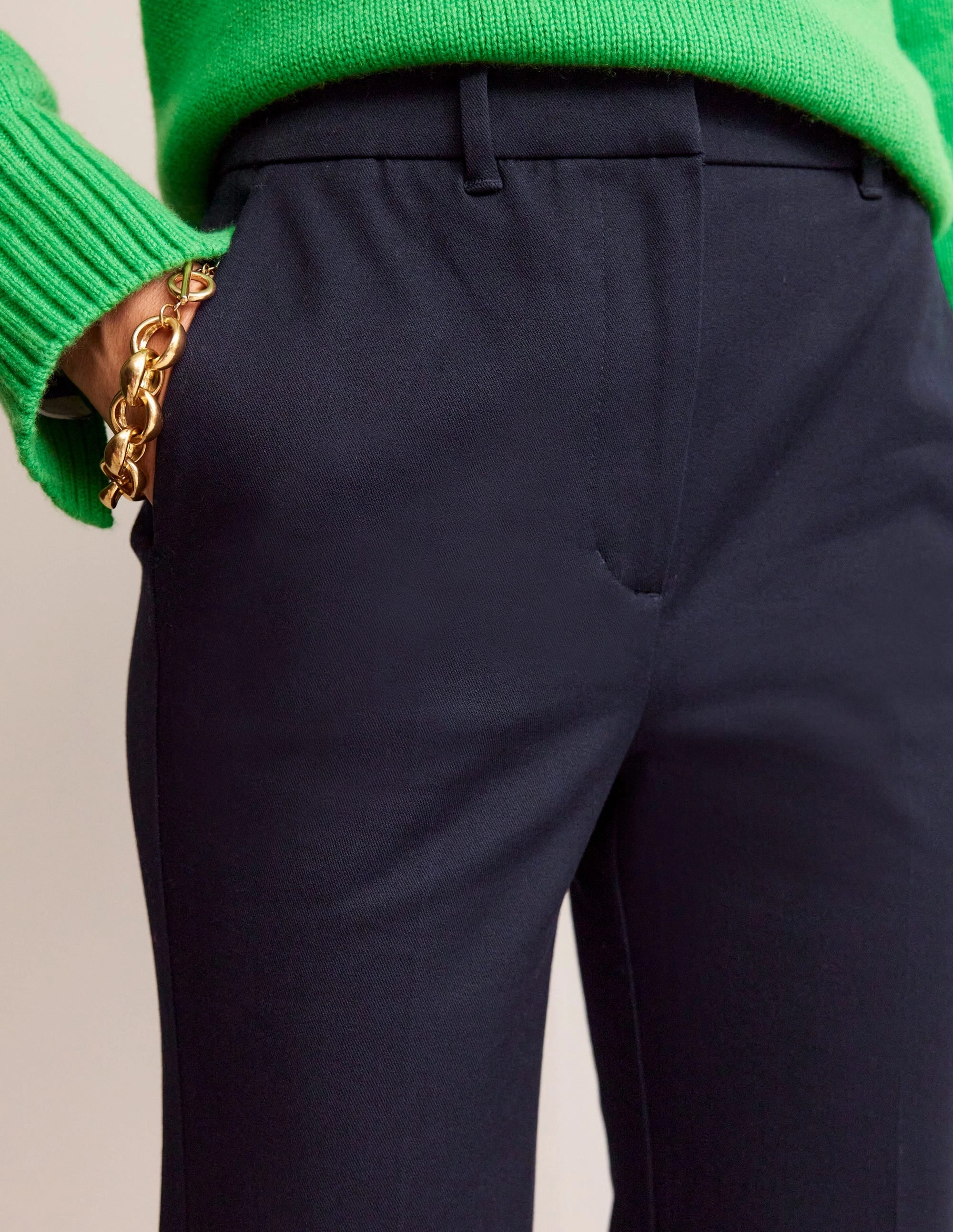 Chelsea Bi-stretch Trousers-Navy No Iron TailoredSilhouette