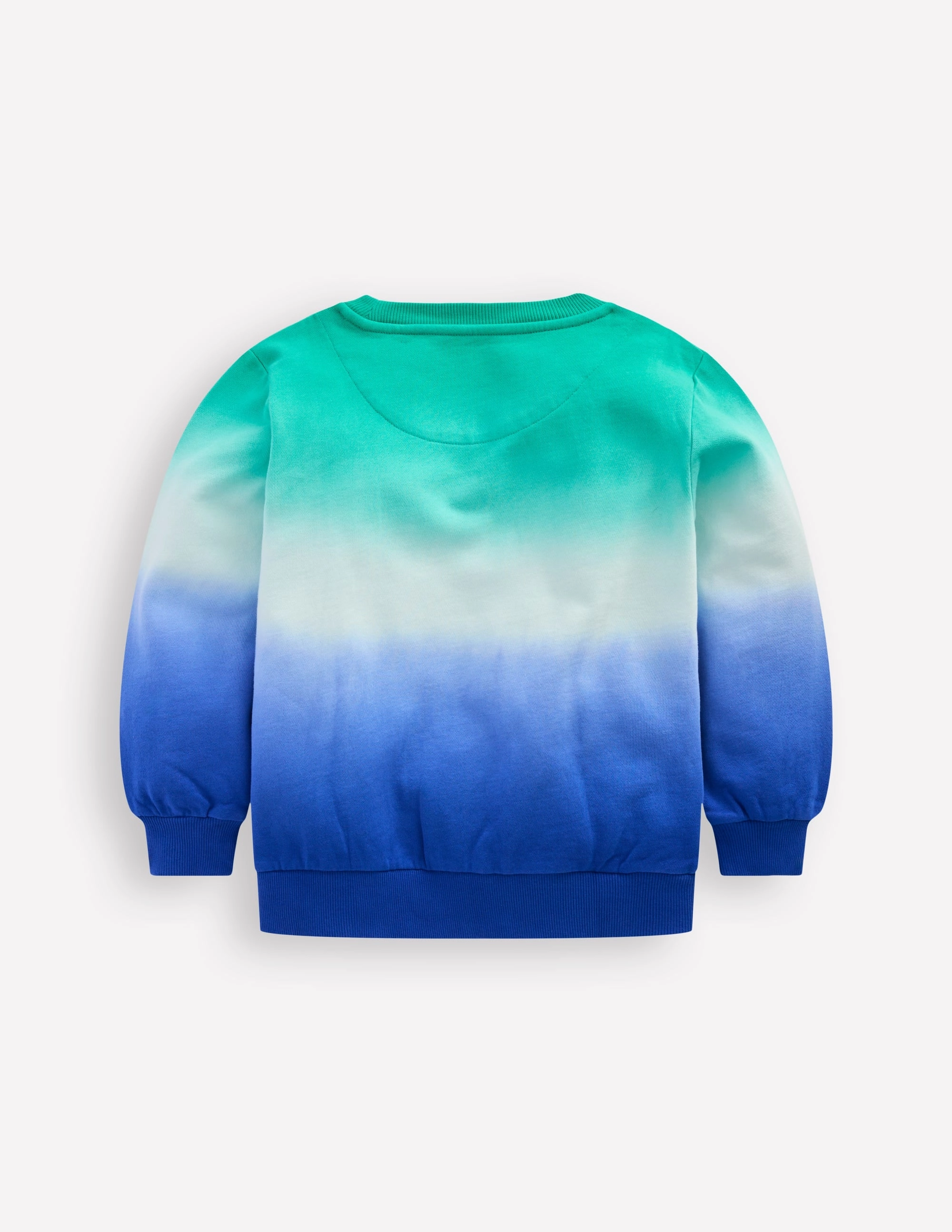 Taped Neckline Tie Dye Sweatshirt-Bright Blue/ Aquamarine Blue