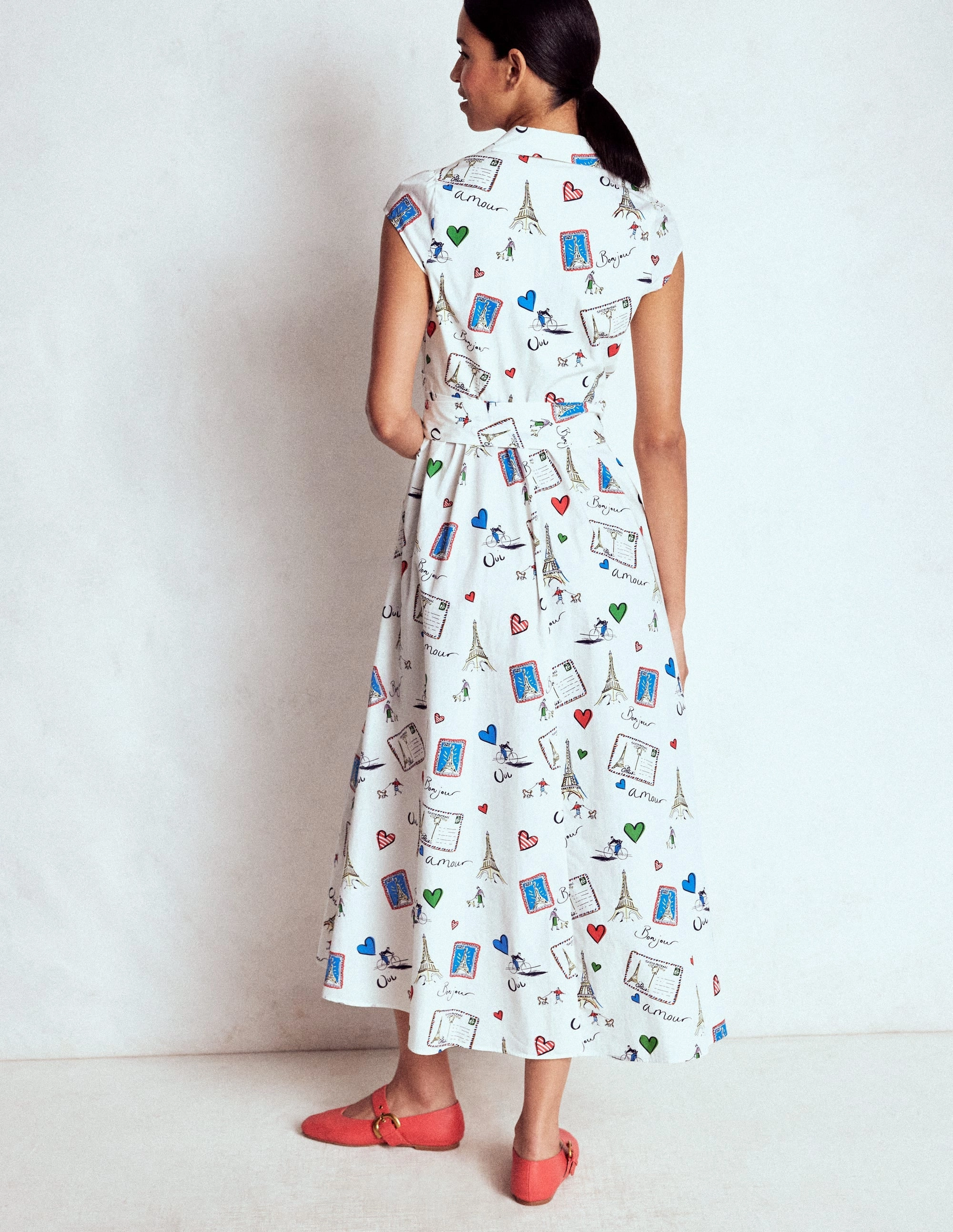 Julia Cotton Wrap Midi Dress-Ivory, Postcard From Paris Japan Cool Timeless Cut
