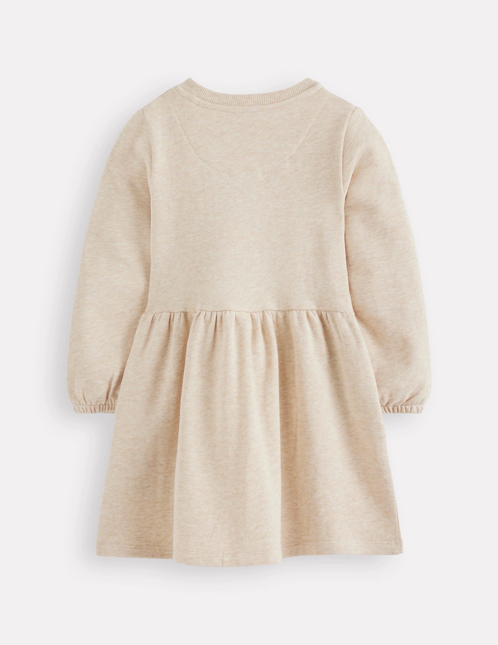 Boucle Appliqu?? Sweat Dress-Oatmeal Marl Easter Patches Light Bow