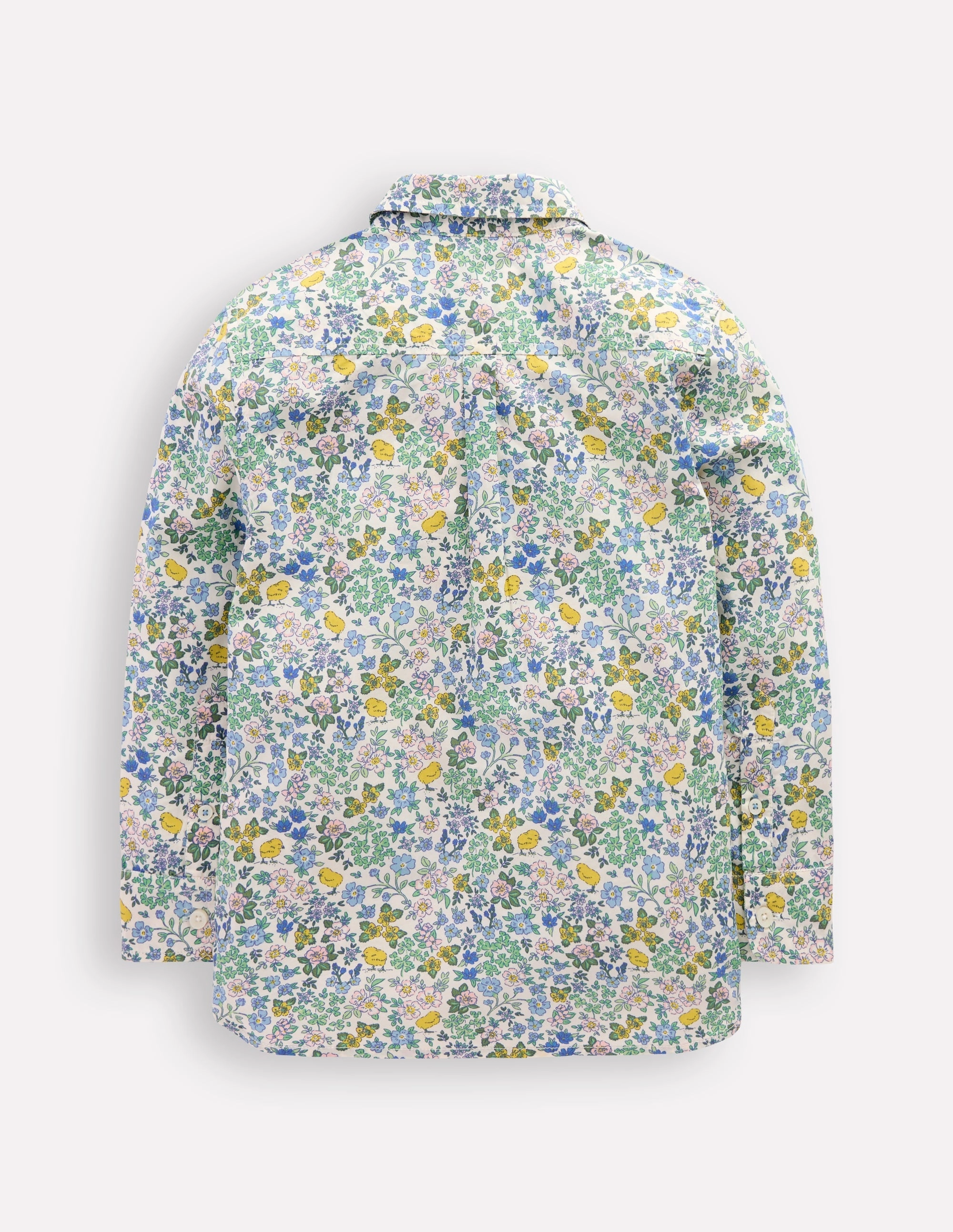 Weekend Fashion Athletic Fit Cotton Shirt-Easter Chick Floral