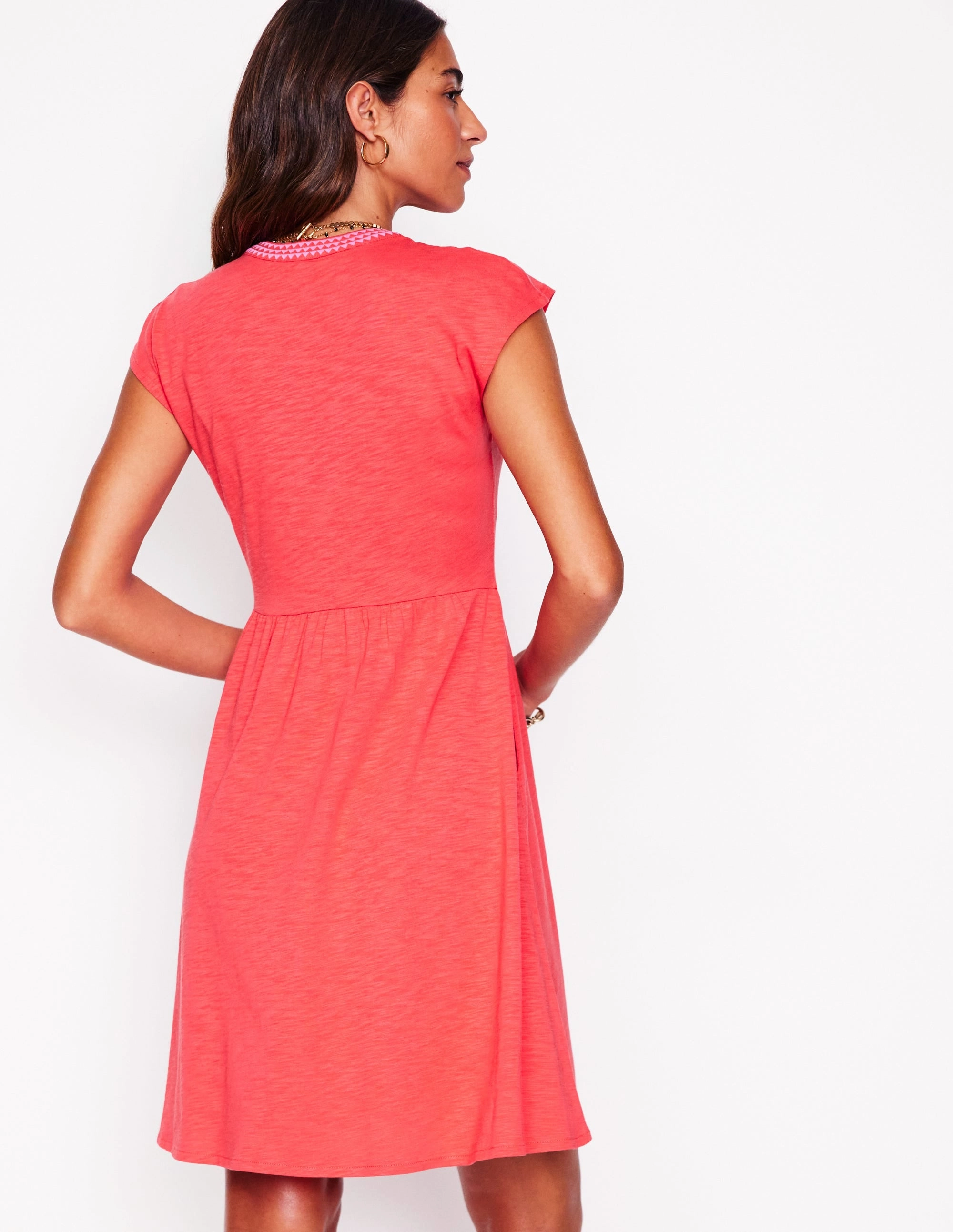 Chloe Embroidered Short Dress-Jam Red Upgrade-Option