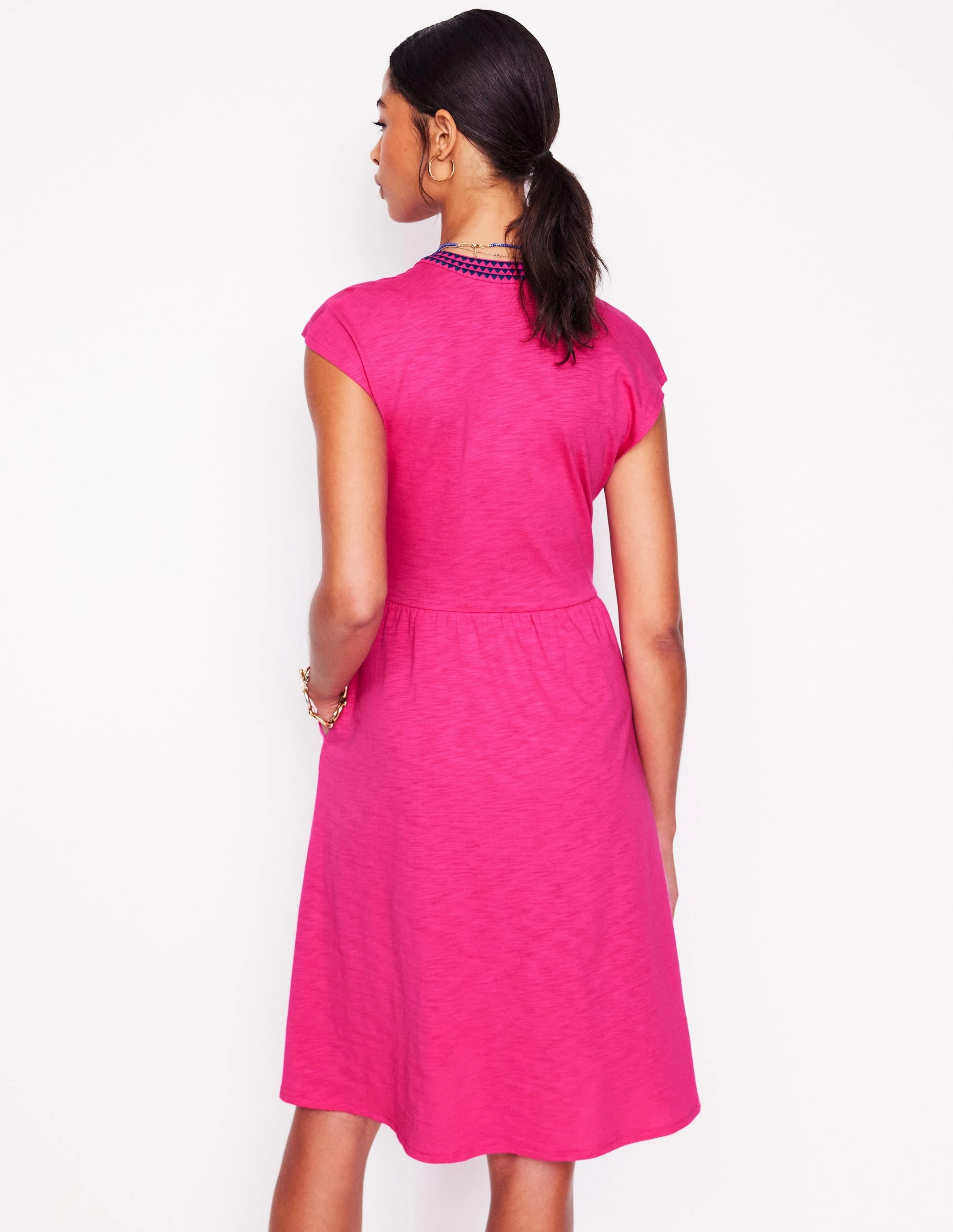 Smile Glow Chloe Embroidered Short Dress-Pink Peony