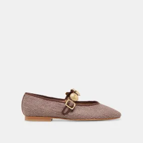 Comfortable Walkers RELAN BALLET FLATS WALNUT RAFFIA - re:vita