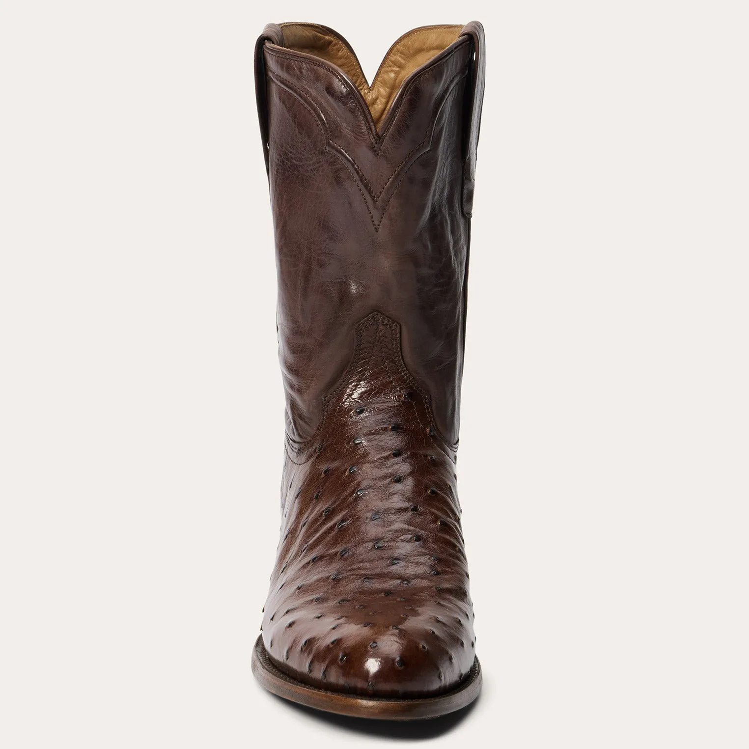 Austin Ostrich Roper Boots Mixed Textures