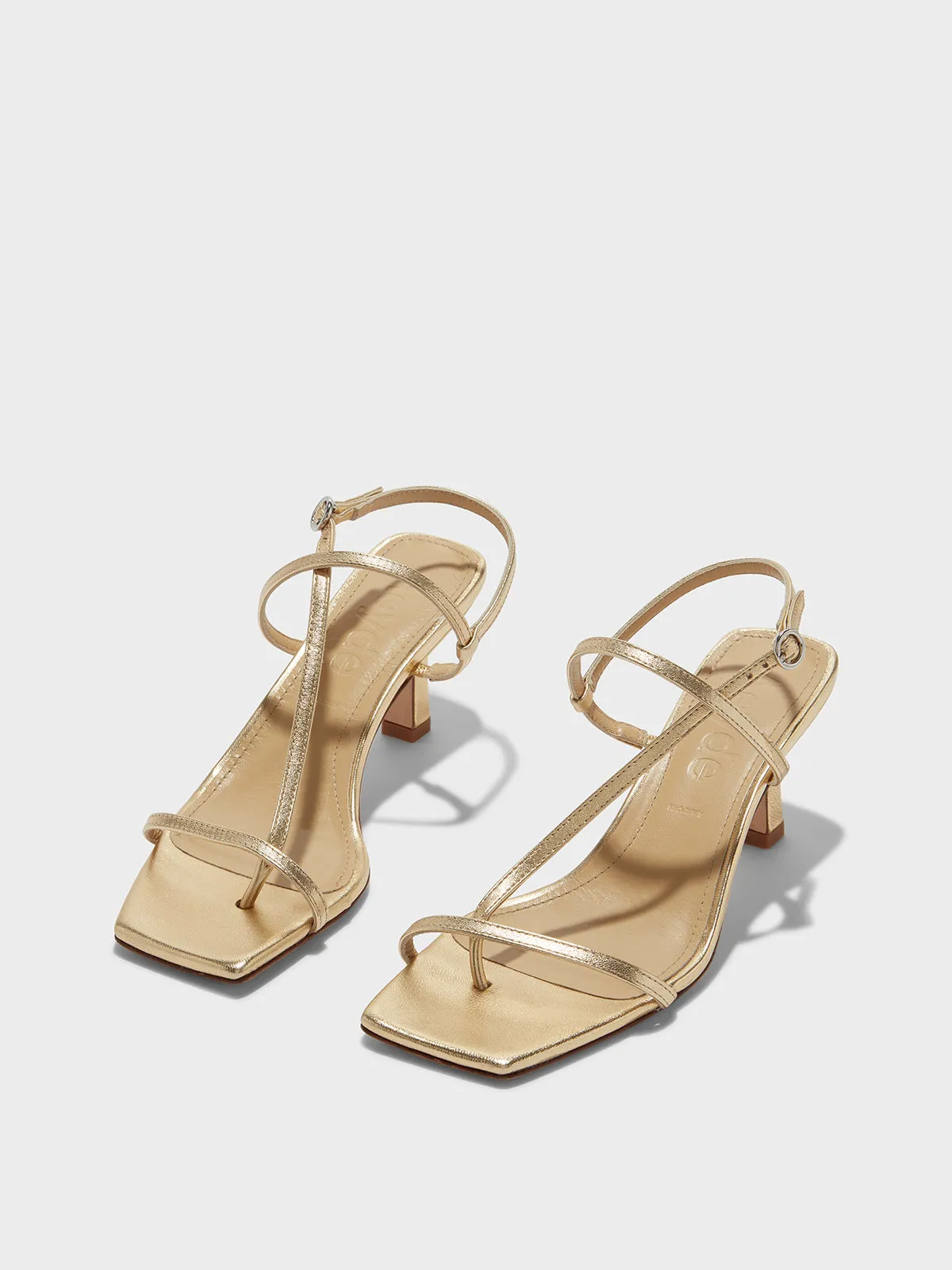 Essential Style Fashion Stiletto Sandals Elise Leather Toe-Post Sandals