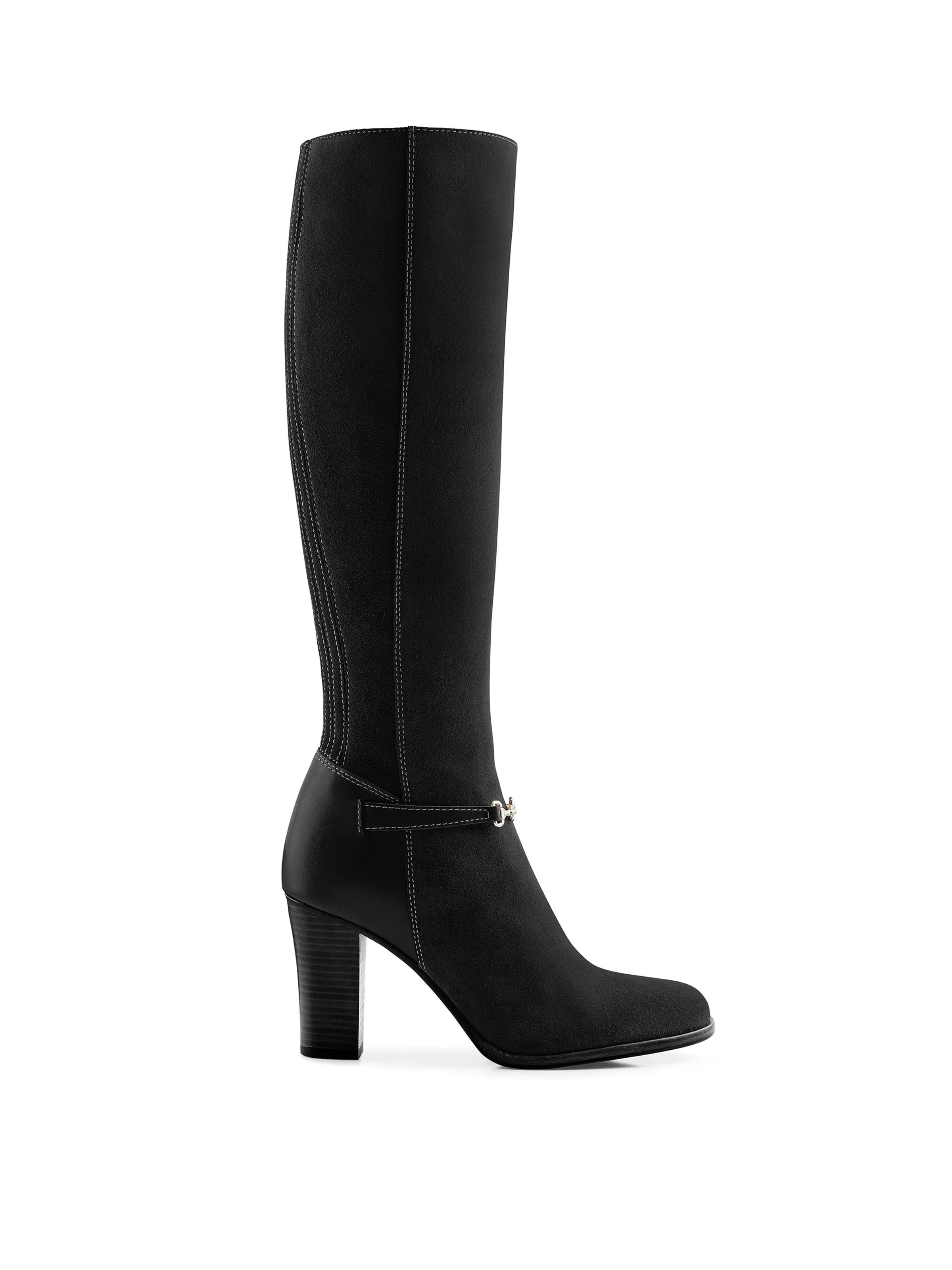 Heeled Octavia (Regular Fit) - Black Suede Versatile Performance Breathable Mountain Climber