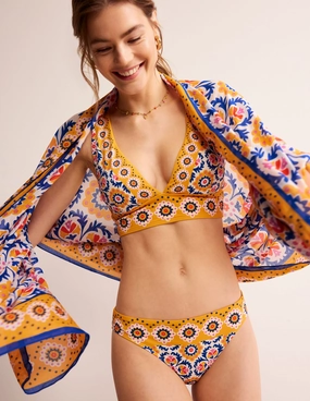 Classic Bikini Bottoms-Artisan Gold, Mosaic Tile Bright Patterns Saltwater proof