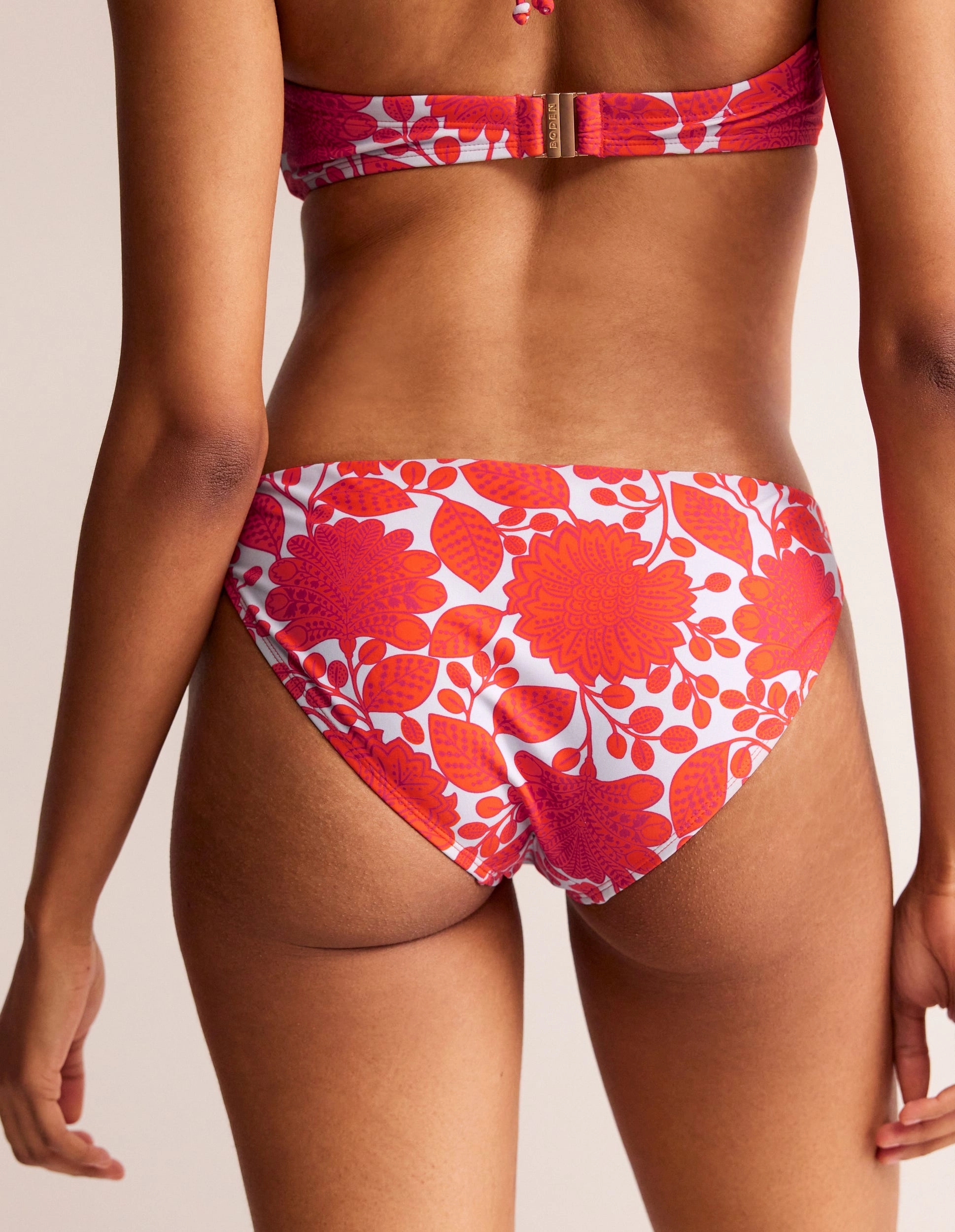 Classic Bikini Bottoms-Fire Cracker, Gardenia Swirl Sunny Swimwear