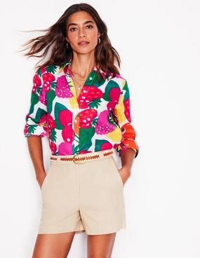Spring Freshness Trendy All-Day Sienna Linen Shirt-Multi, Summer Fruits
