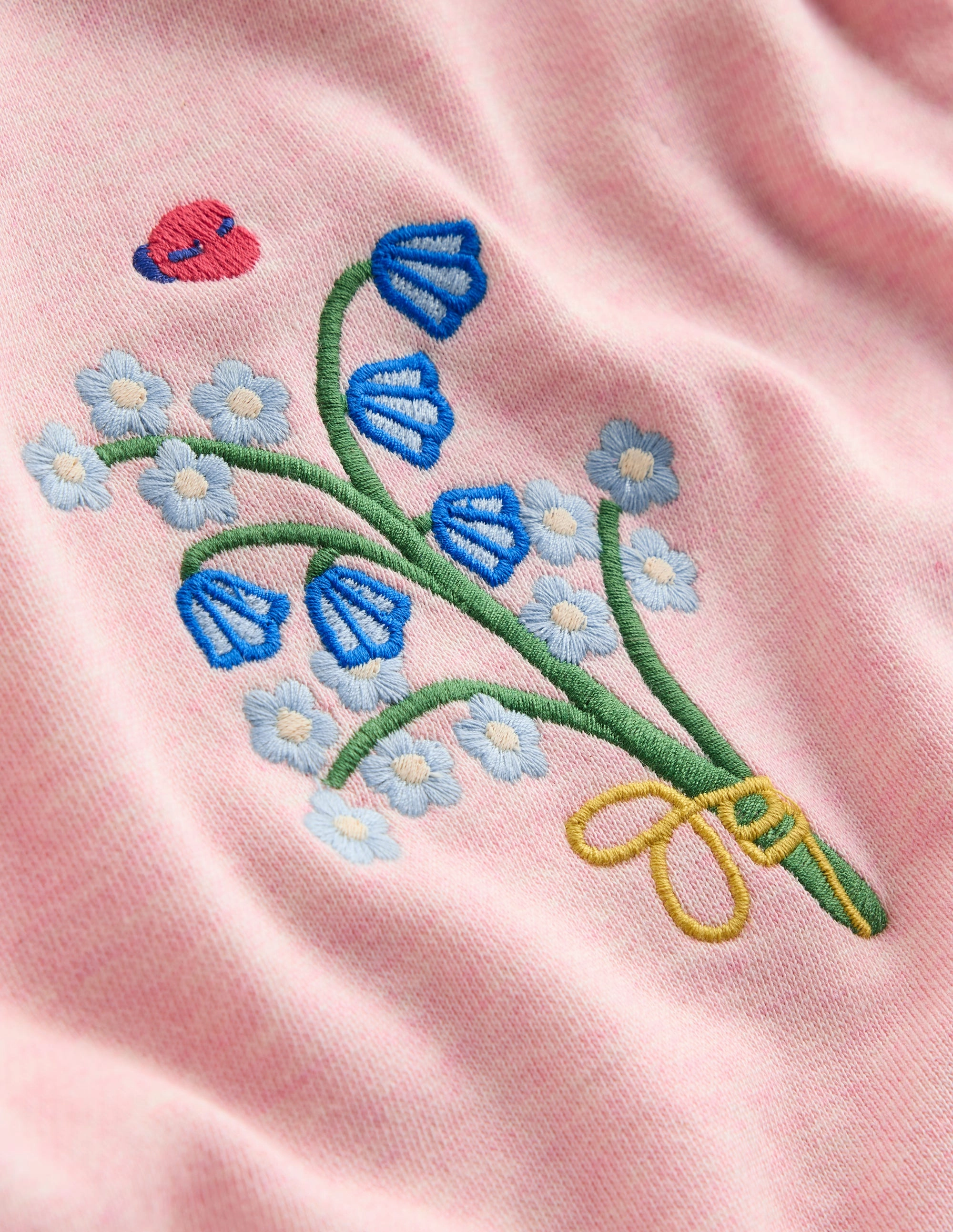 Heart Pocket Tunic Set-Chalk Pink Marl Flowers Feminine Touch Weekend Outfit