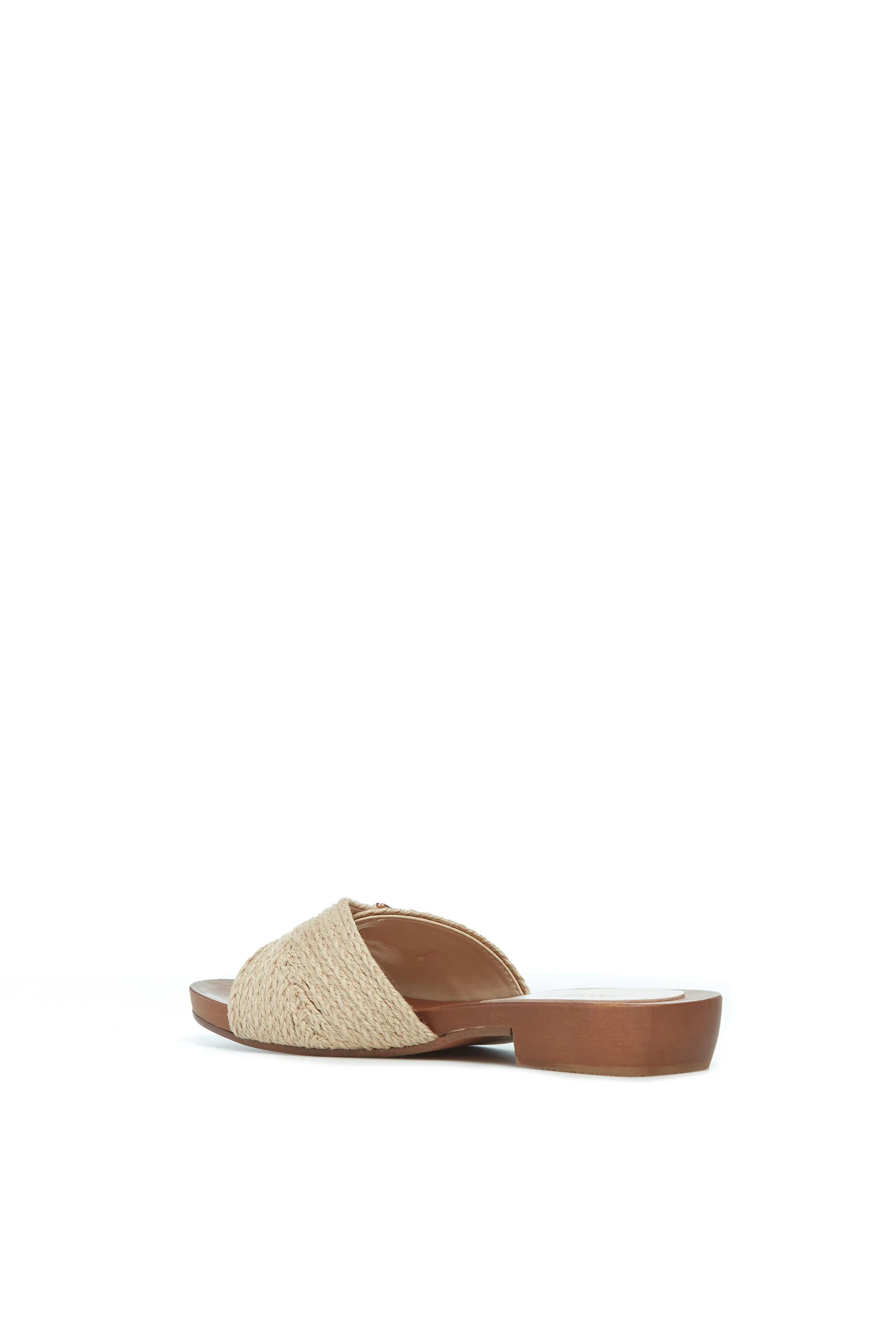 Clover Slide Sandal in Cream Leather Jute Cloud Feel