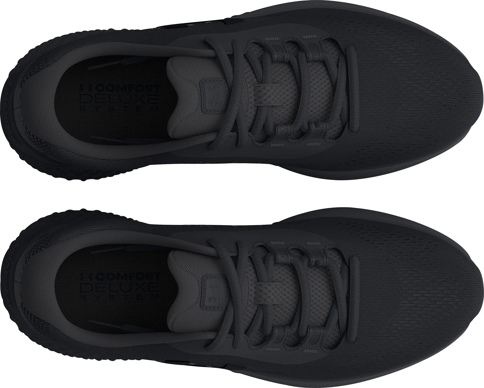 leather materials Tensile Lace Hooks Under Armour Charged Rogue 4 Mens Running Shoes - Black