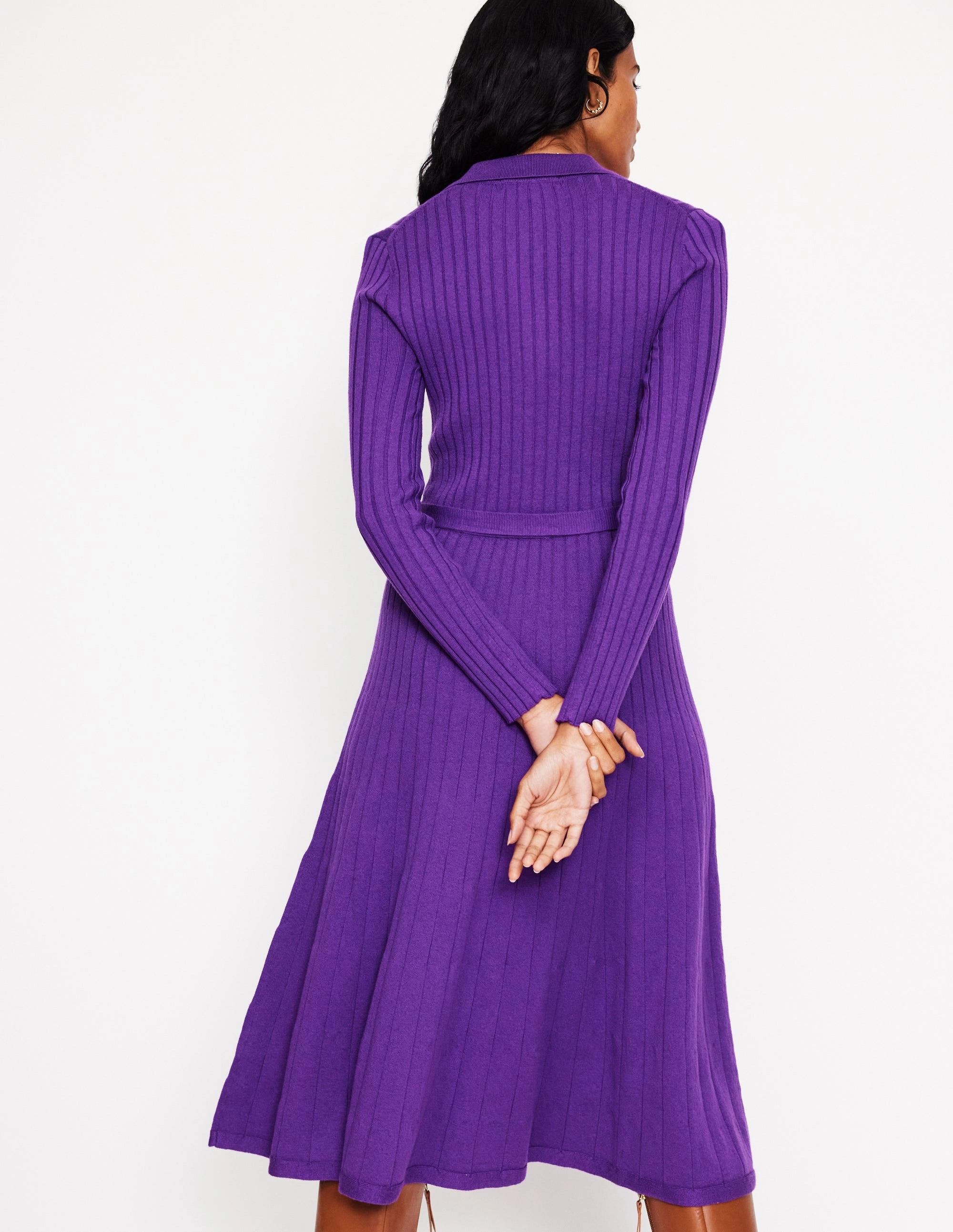 Rachel Knitted Shirt Dress-Amethyst Clean Grace