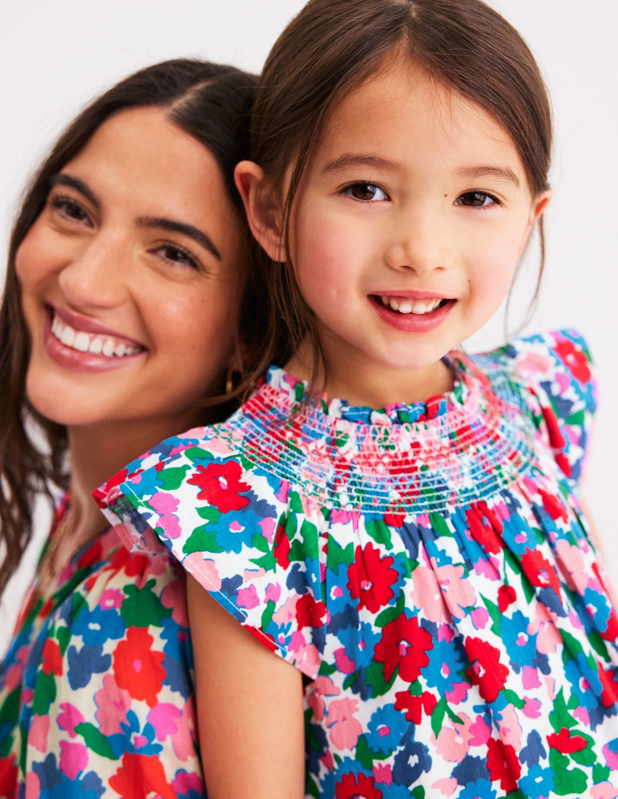 Sheer Light Holiday Smocked Dress-Multi Floral