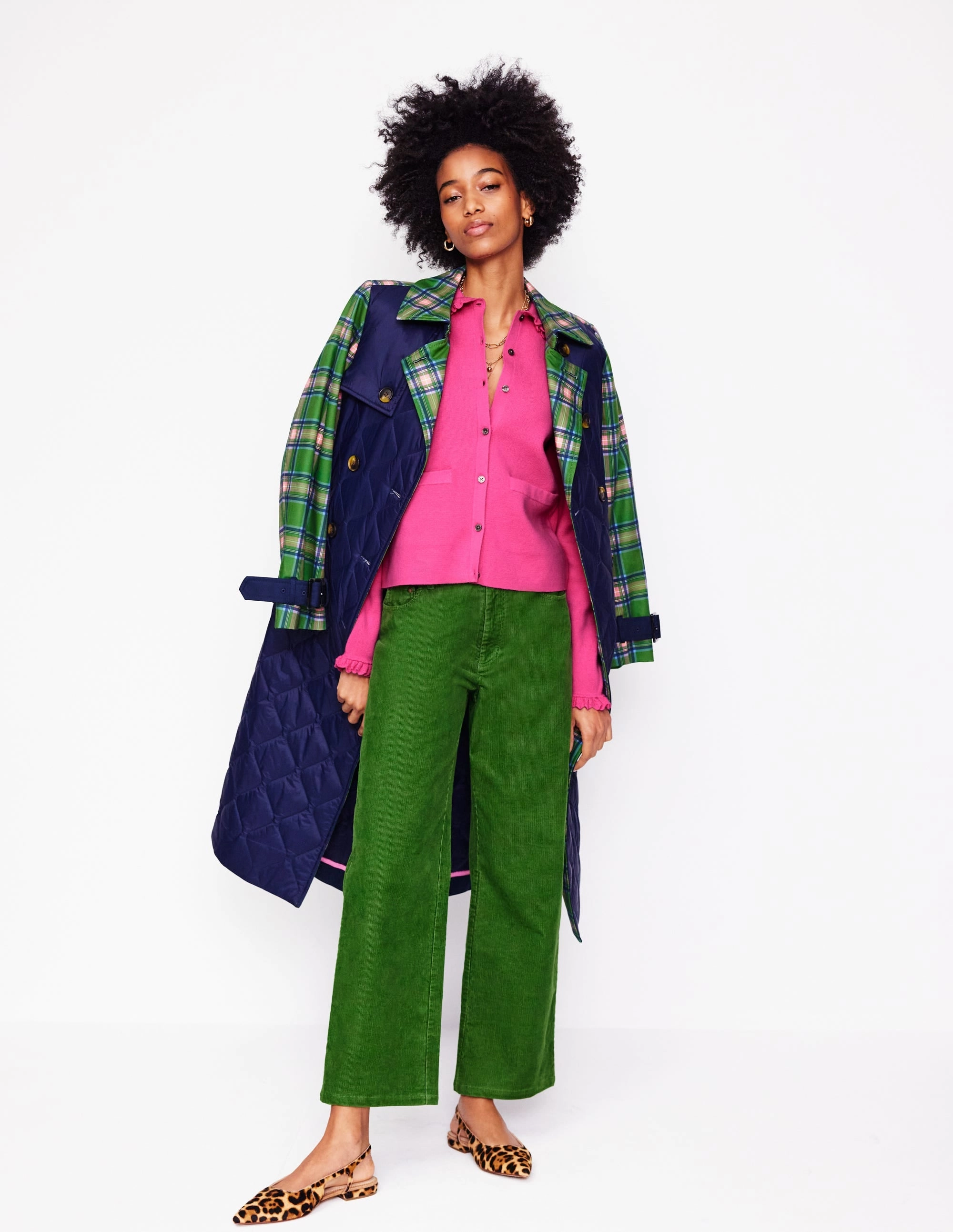 Relaxed Layer Jessie Frill Collared Cardigan-Sorbet Pink