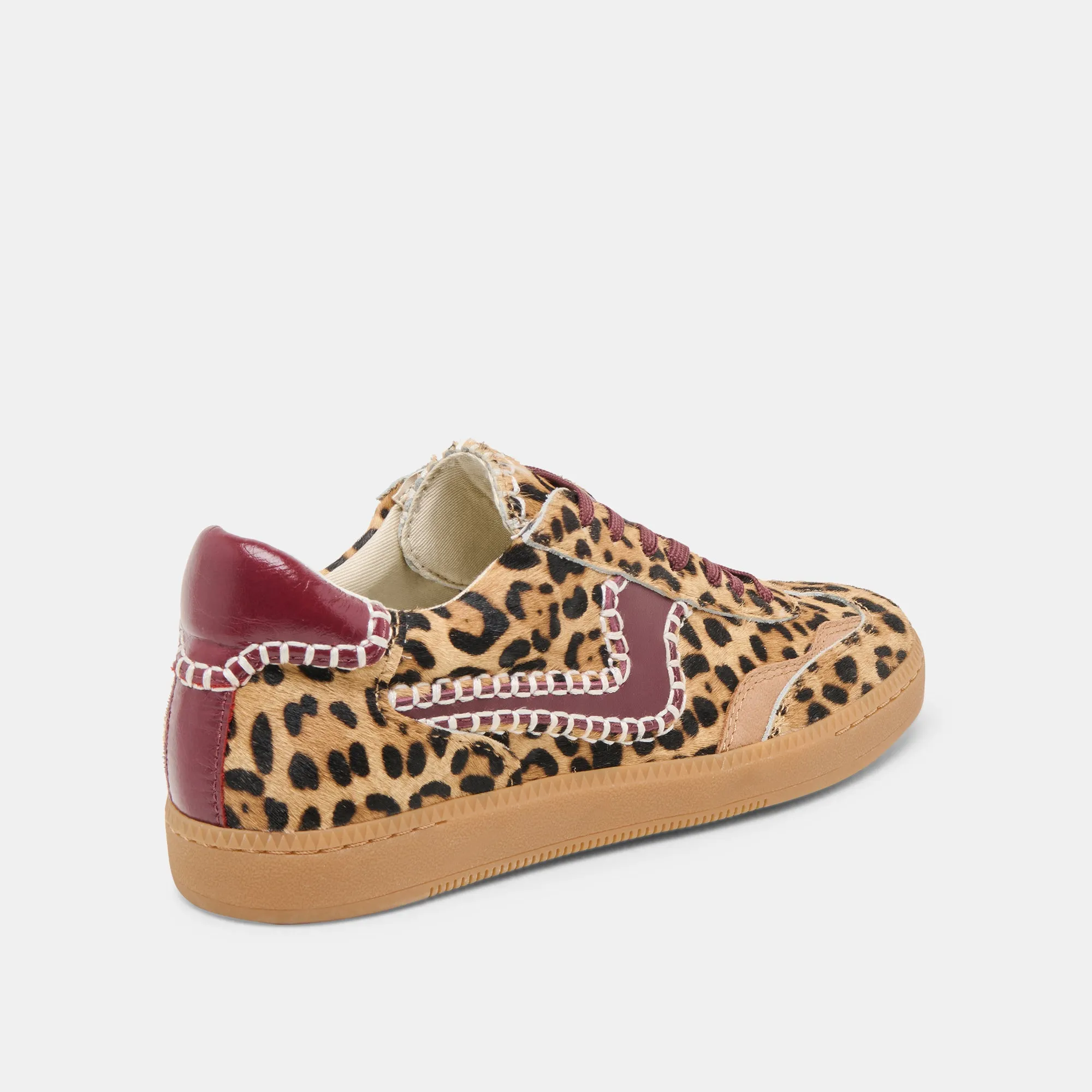 NOTICE STITCH SNEAKERS BURGUNDY LEOPARD CALF HAIR Errand Fit