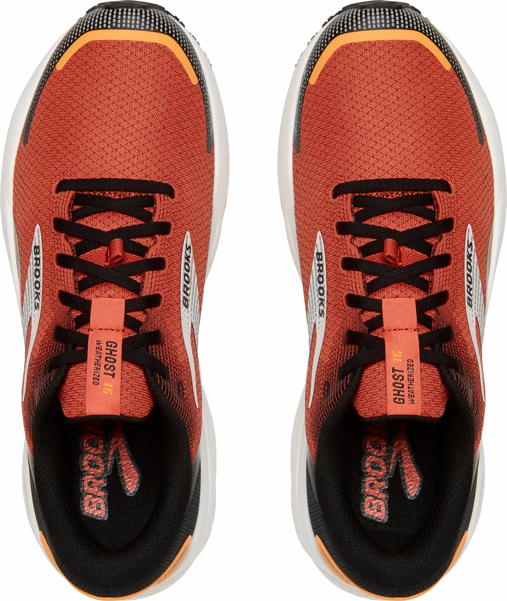 Micro Adjustment Lacing System Brooks Ghost 16 Weatherized Mens Running Shoes - Orange