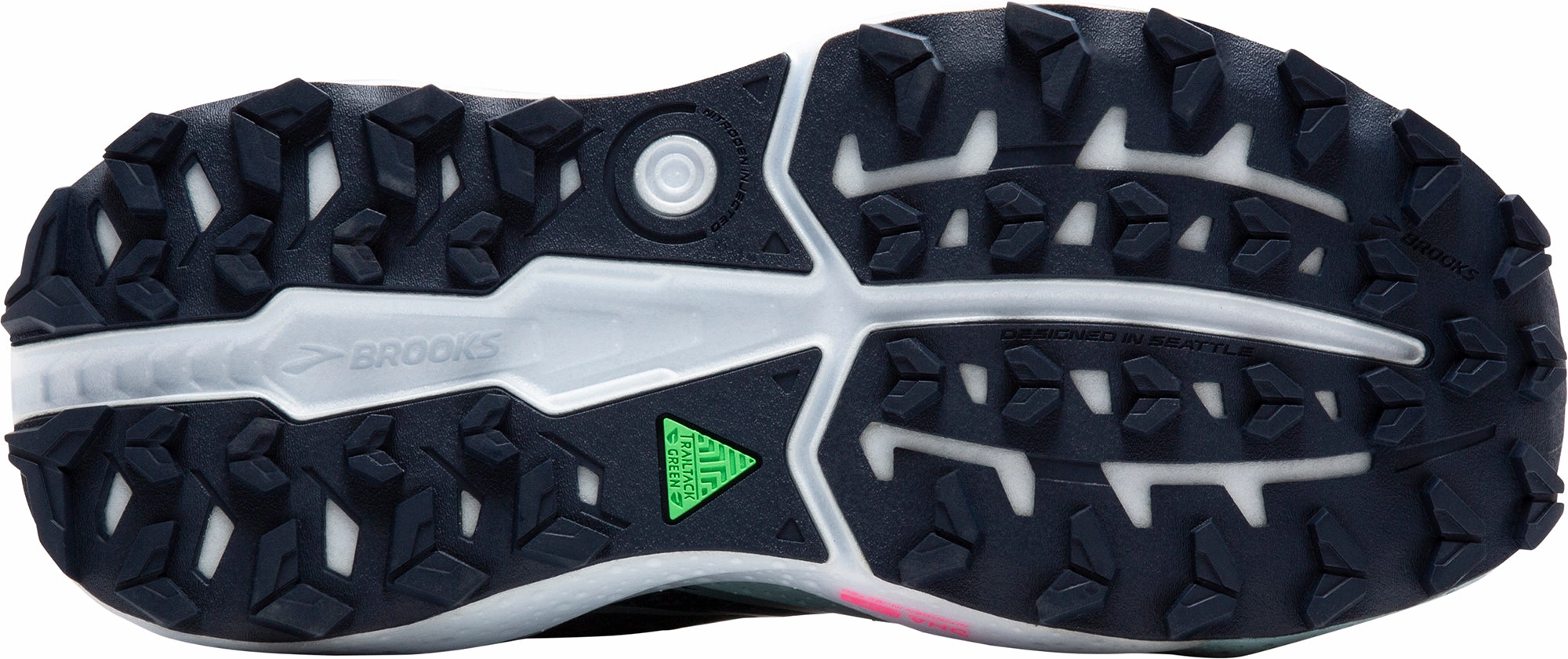 running in a dance studio shoes mid - range shoe expense Brooks Caldera 7 Womens Trail Running Shoes - Navy