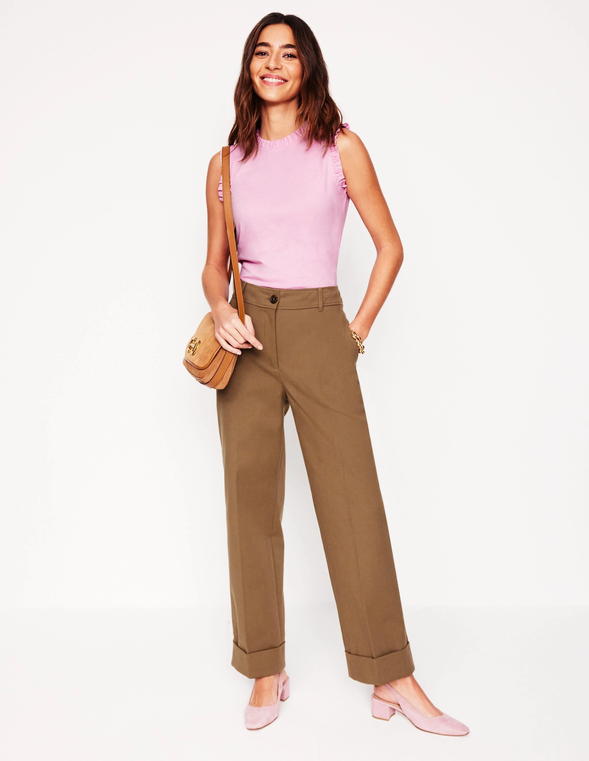 Slim Comfort Trendy Piece Supersoft Frill Detail Vest-Soft lavender