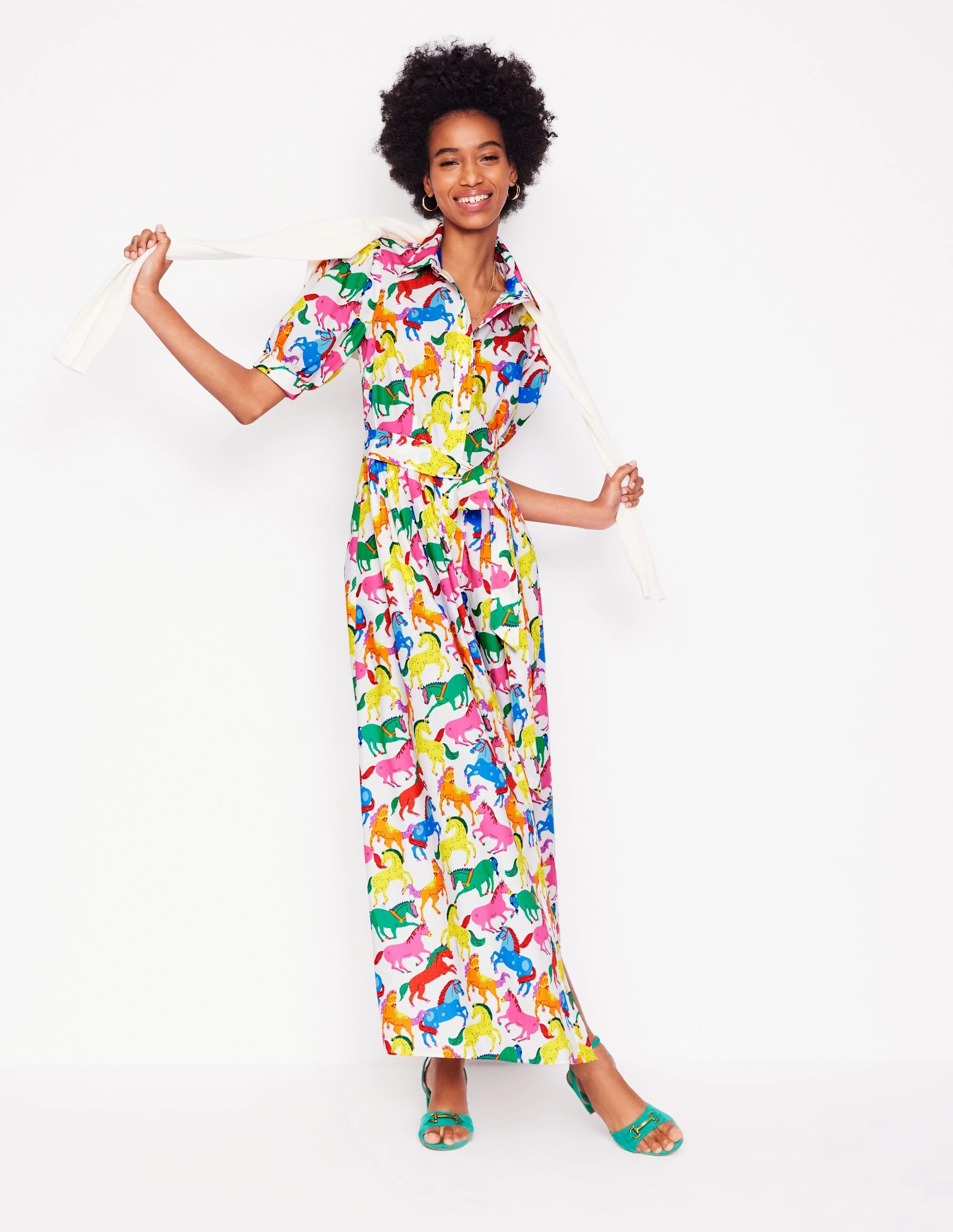 Alexa Maxi Shirt Dress-Multi, Pony Club Hand-Wash