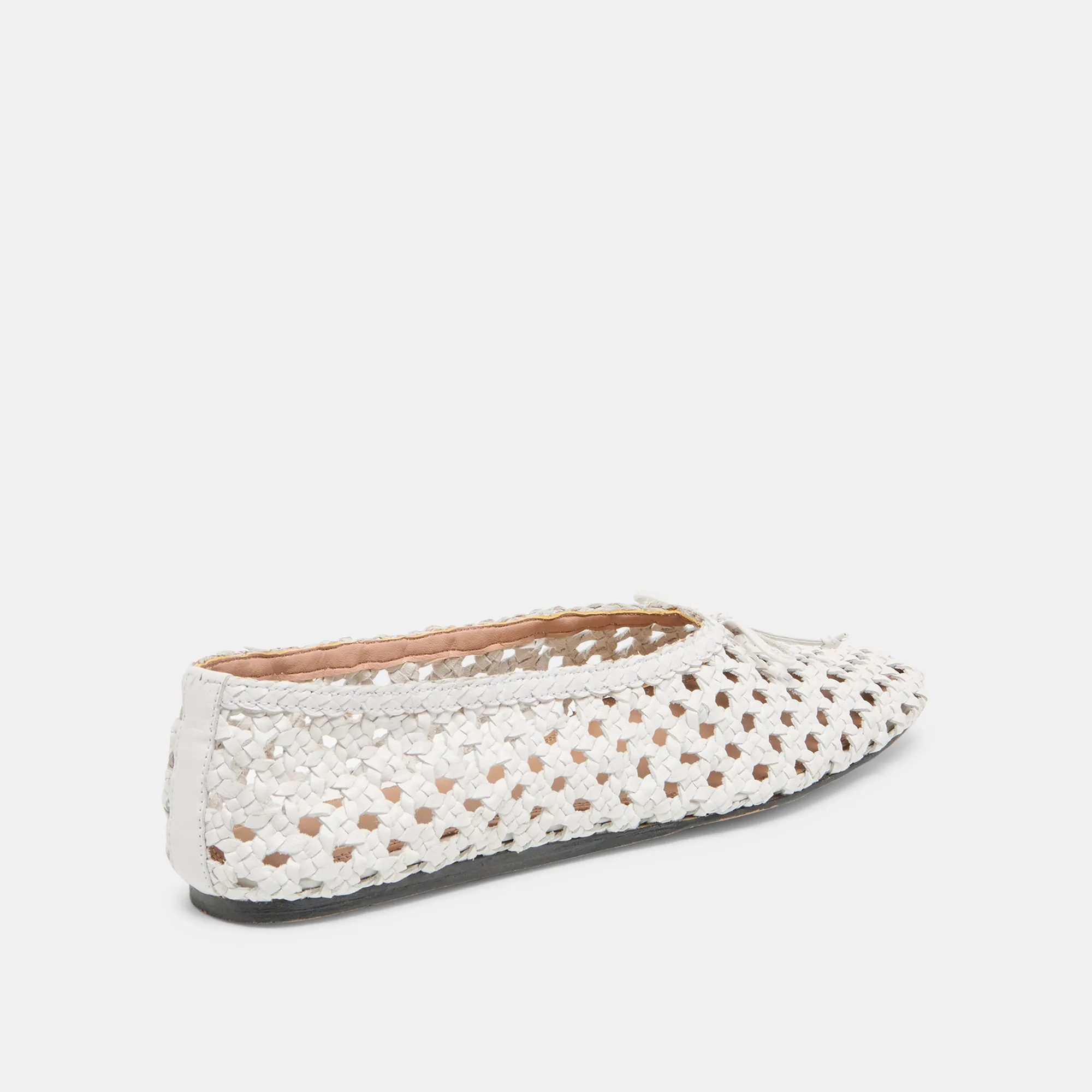 Gym Glow EDDA BALLET FLATS BONE WOVEN LEATHER