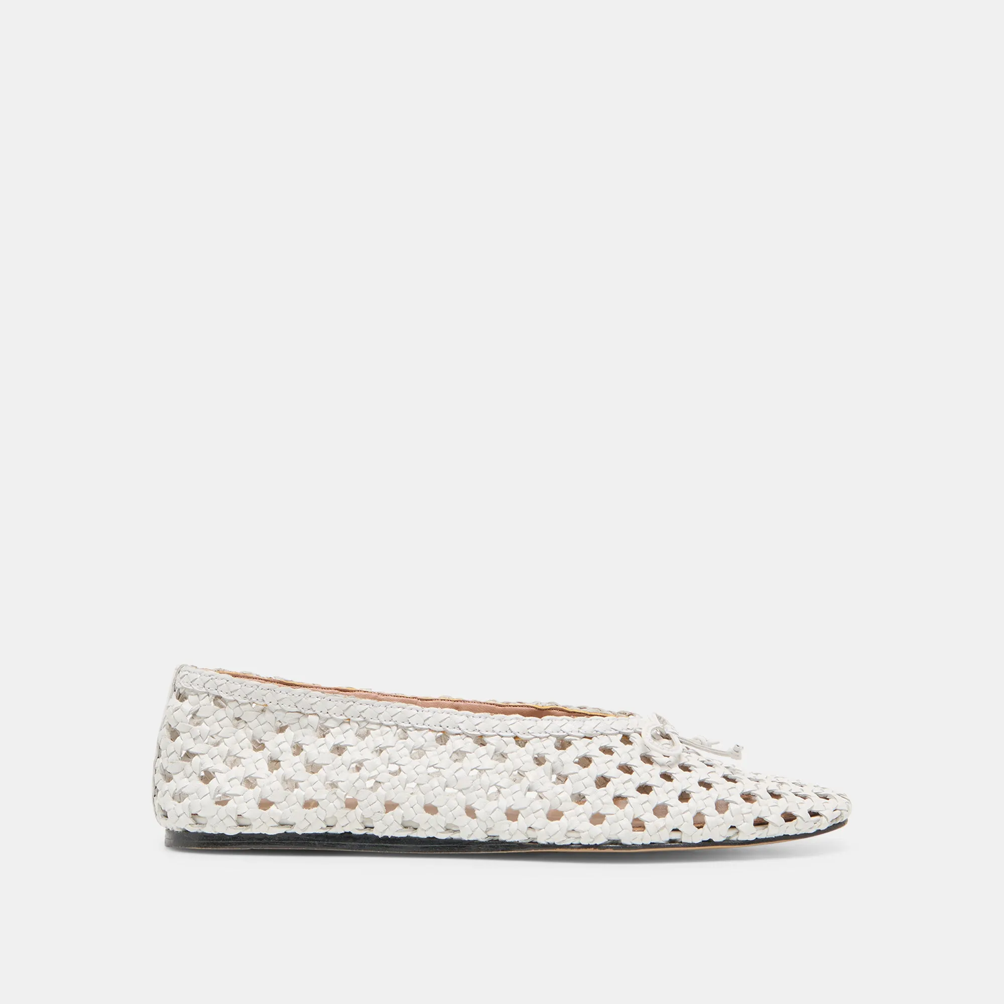 EDDA BALLET FLATS BONE WOVEN LEATHER upper Lesson Glow