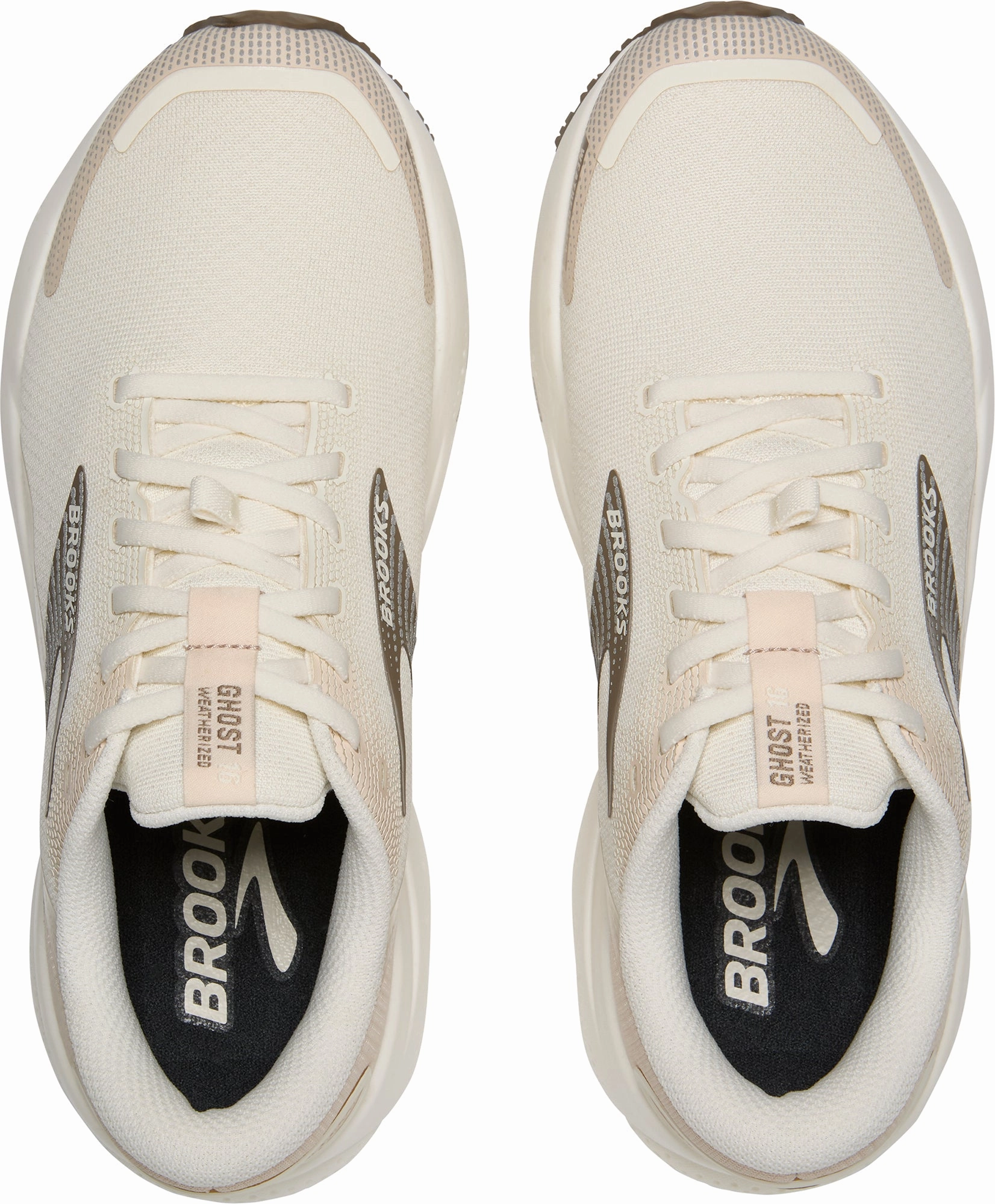 anaerobic exercise shoes adjustable - straps shoes Brooks Ghost 16 Weatherized Womens Running Shoes - Cream