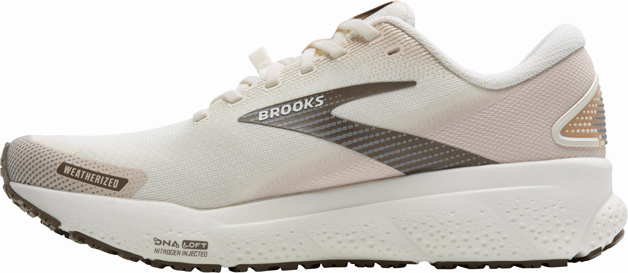treadmill - runner Neutral Stance Brooks Ghost 16 Weatherized Womens Running Shoes - Cream