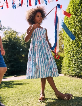 Everyday Look Family Vibe Remy Button Through Dress-Peacock Plume Blue Star