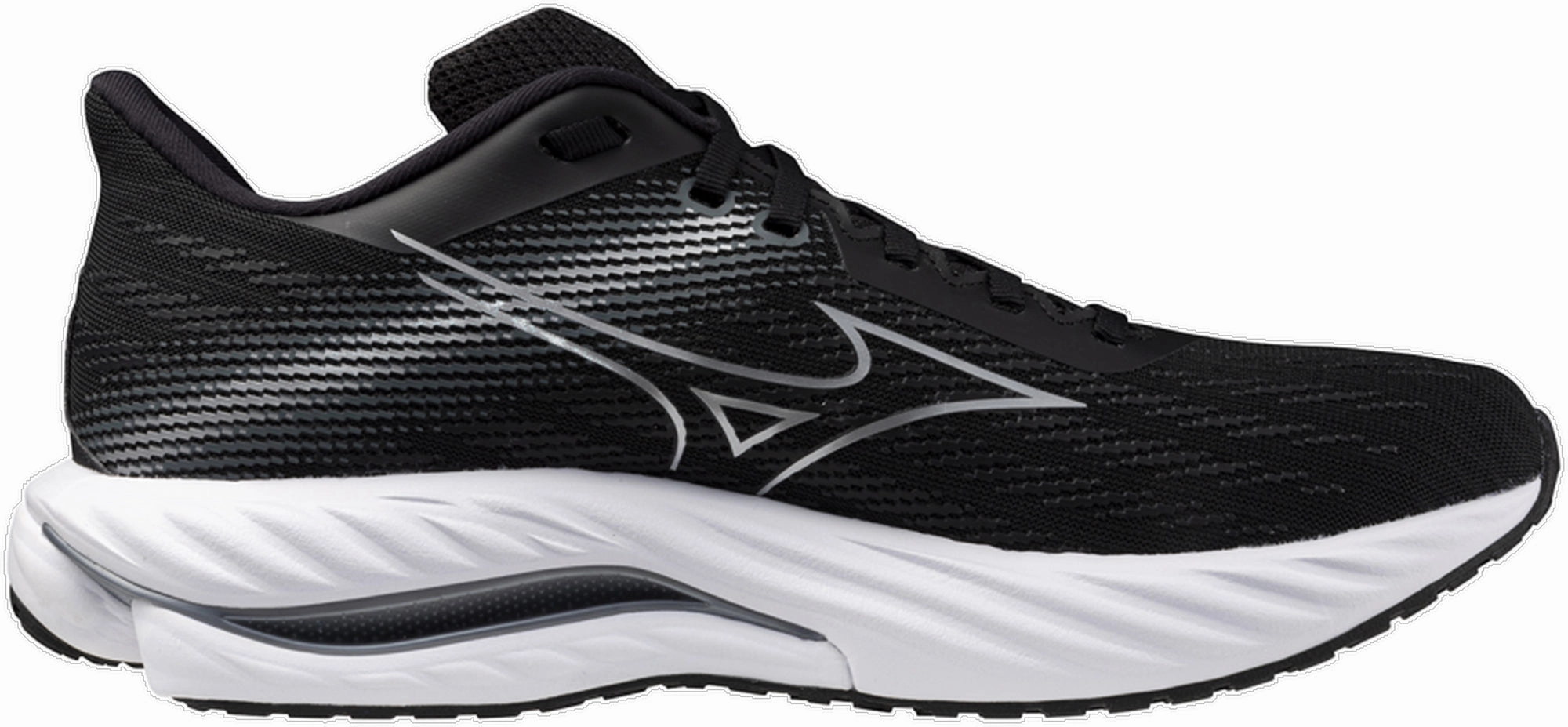 Soft Insole training running shoes Mizuno Wave Inpsire 21 Mens Running Shoes - Black