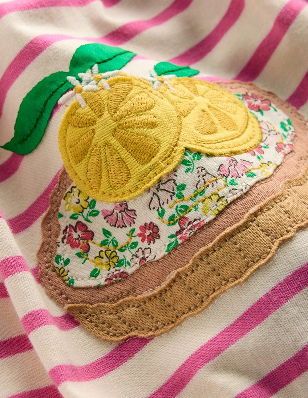 Flutter Sleeve Appliqu?? Dress-Pink Stripe Cakes Comfy and Relaxed Evening-Wear