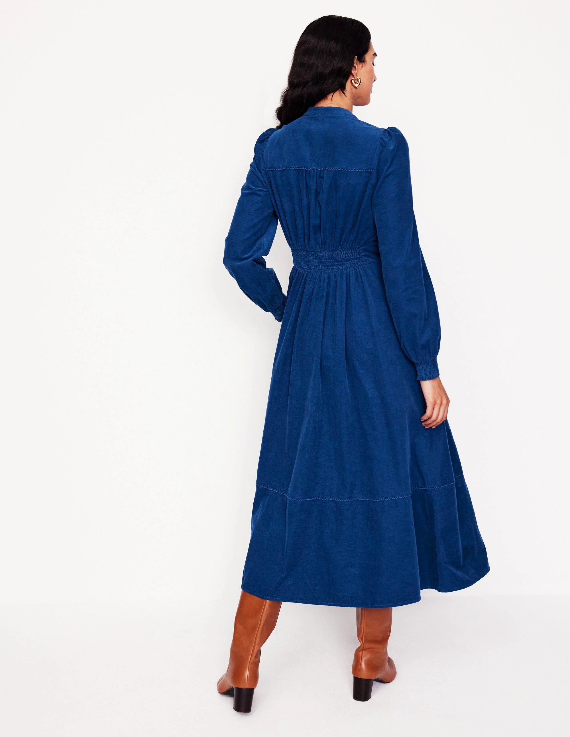 Zoe Zip Up Cord Midi Dress-Atlantic Feminine full-length gown Hip-Flattering