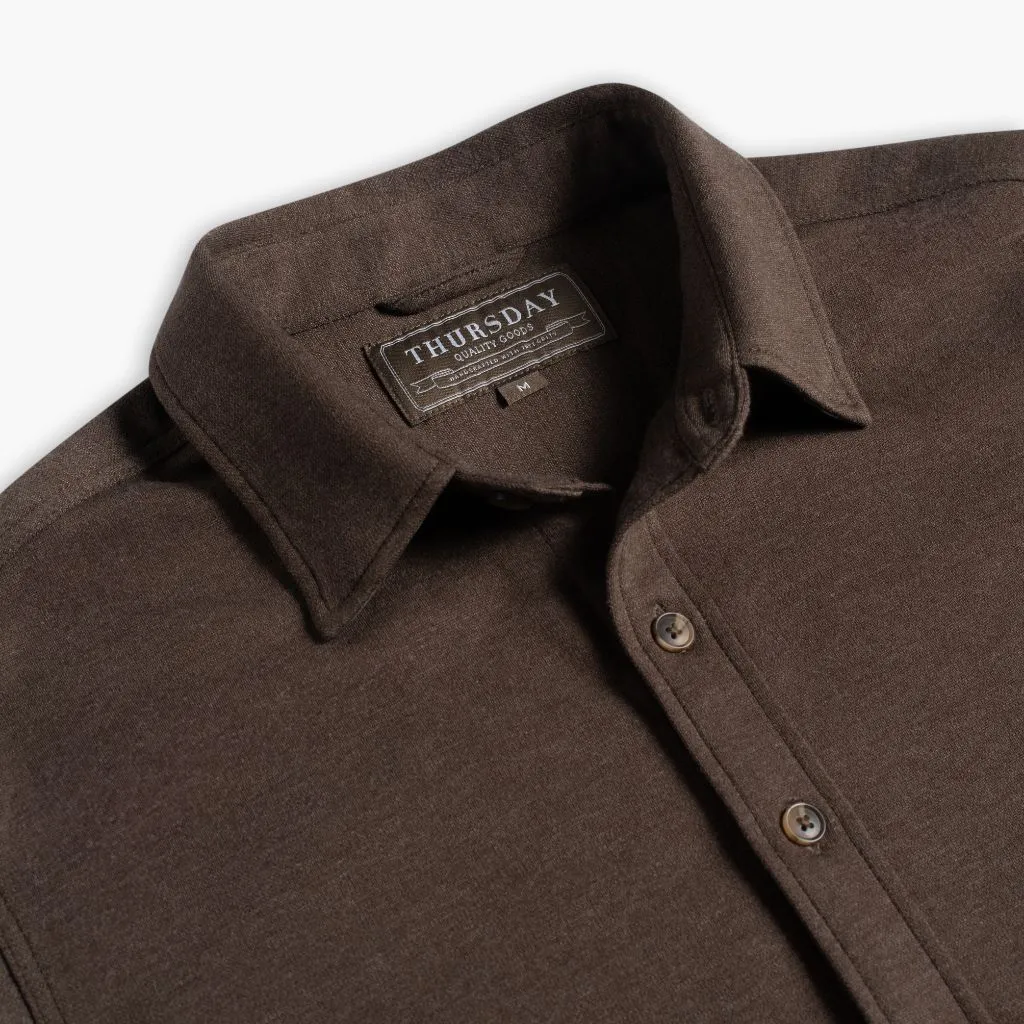 Rugged Style Breathable Lining Everyday Button-Down Shirt | Brown