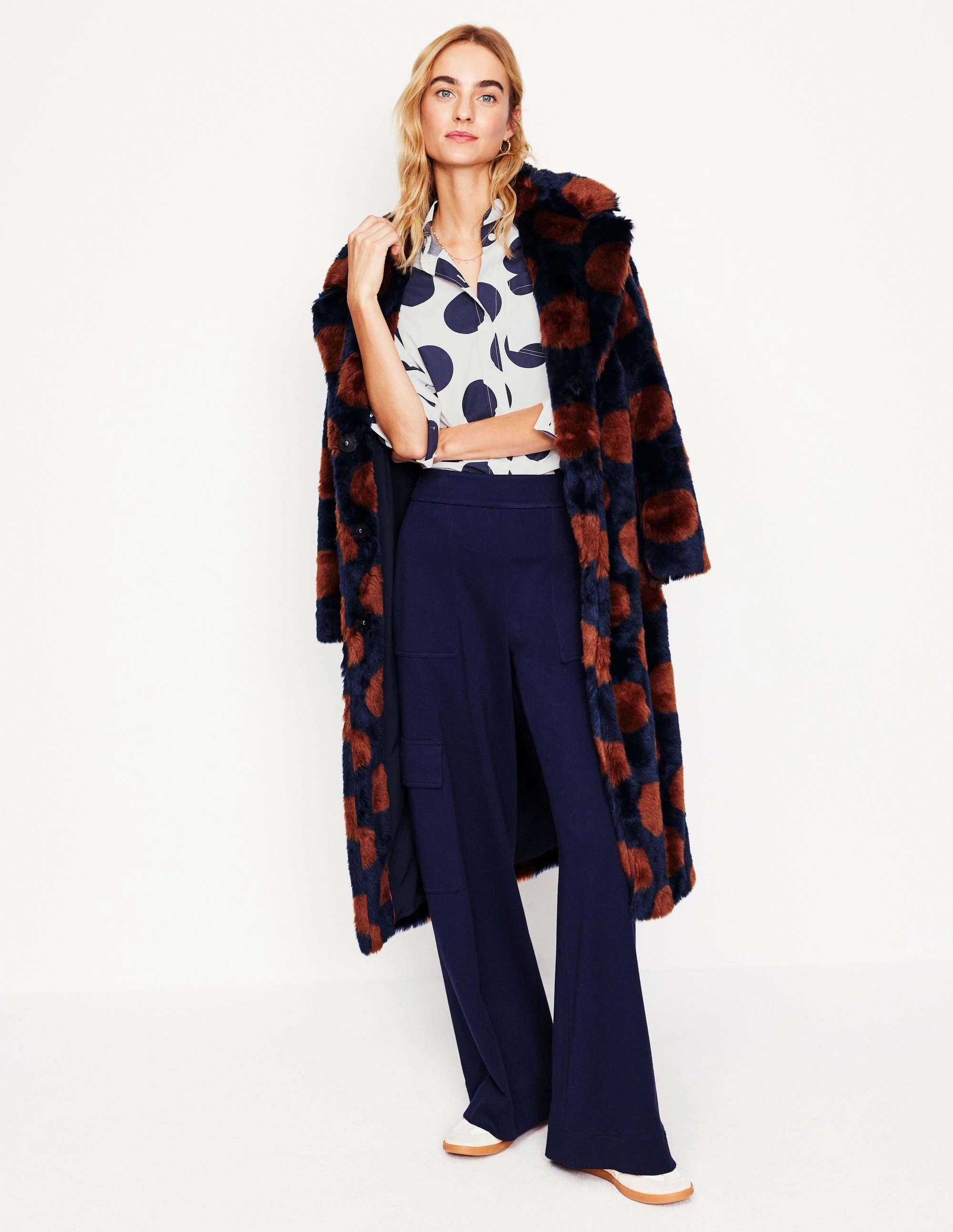 certified Chic and Cozy Wear Connie Relaxed Cotton Shirt-French Navy, Orderly Spot