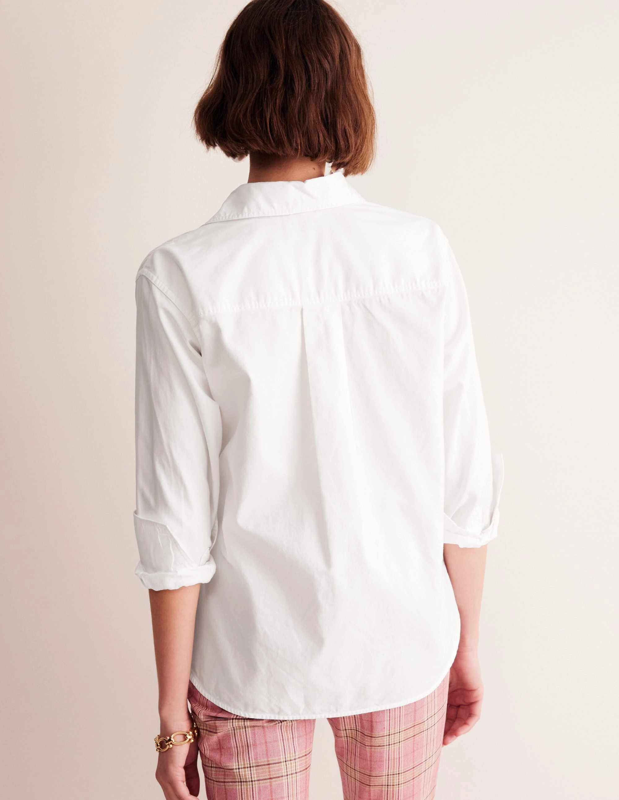 Breathable Cotton Fabric anniversary Connie Relaxed Cotton Shirt-White