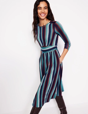 Thea Long Sleeve Jersey Dress-Multi, Chevron Charm FlexibleClosure Trendy pick