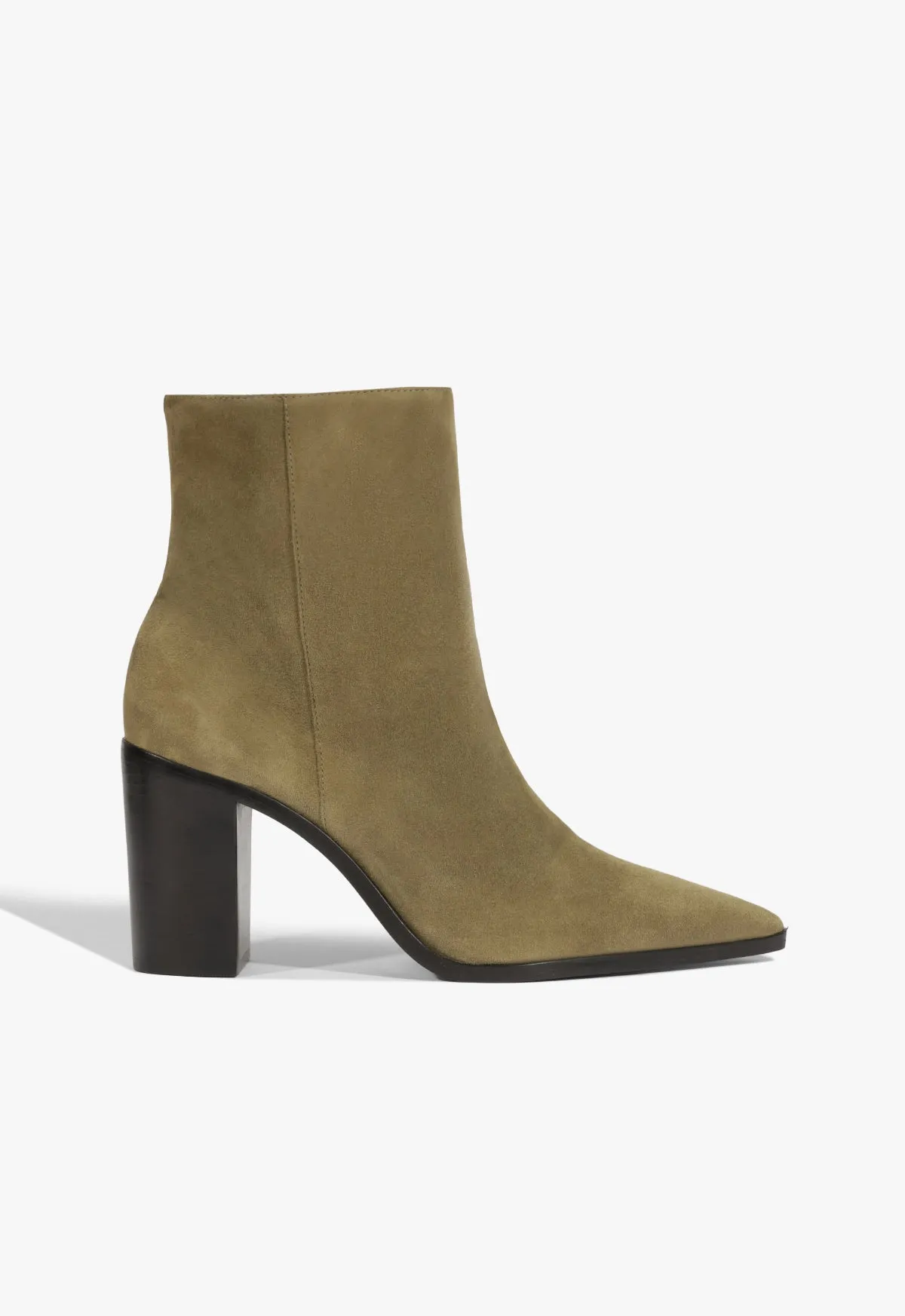 Mikki Block Suede Bootie Stacked Heel