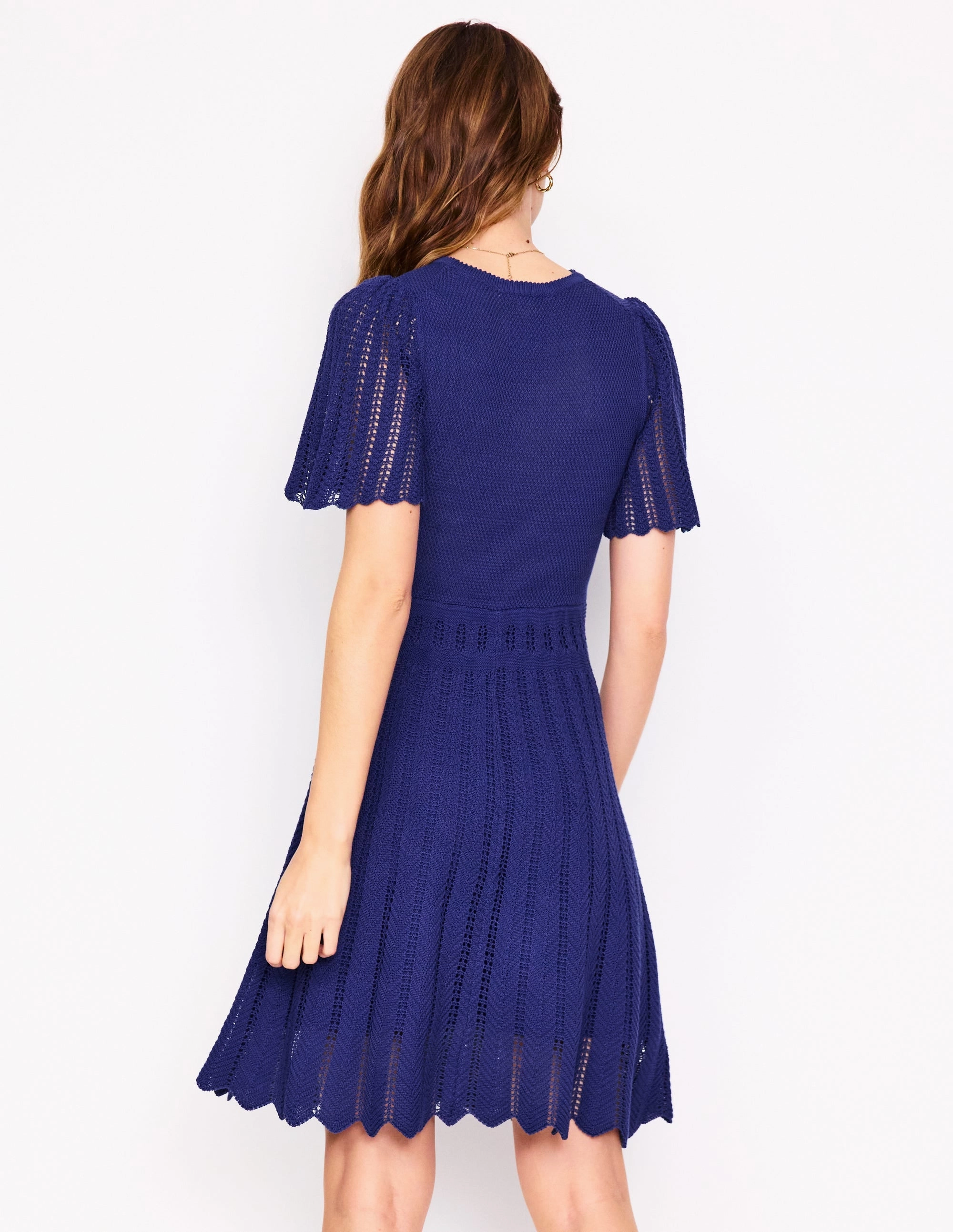 Evening Motion Cotton Stitch Crew Dress-Twilight Blue