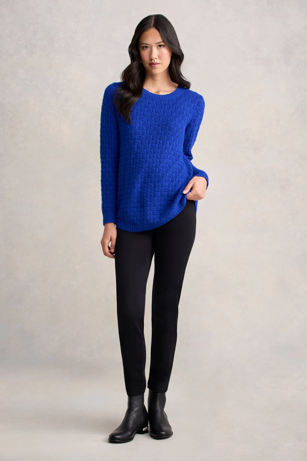 Cotton Wool Bubble Jumper - Electric Blue Soft touch finish
