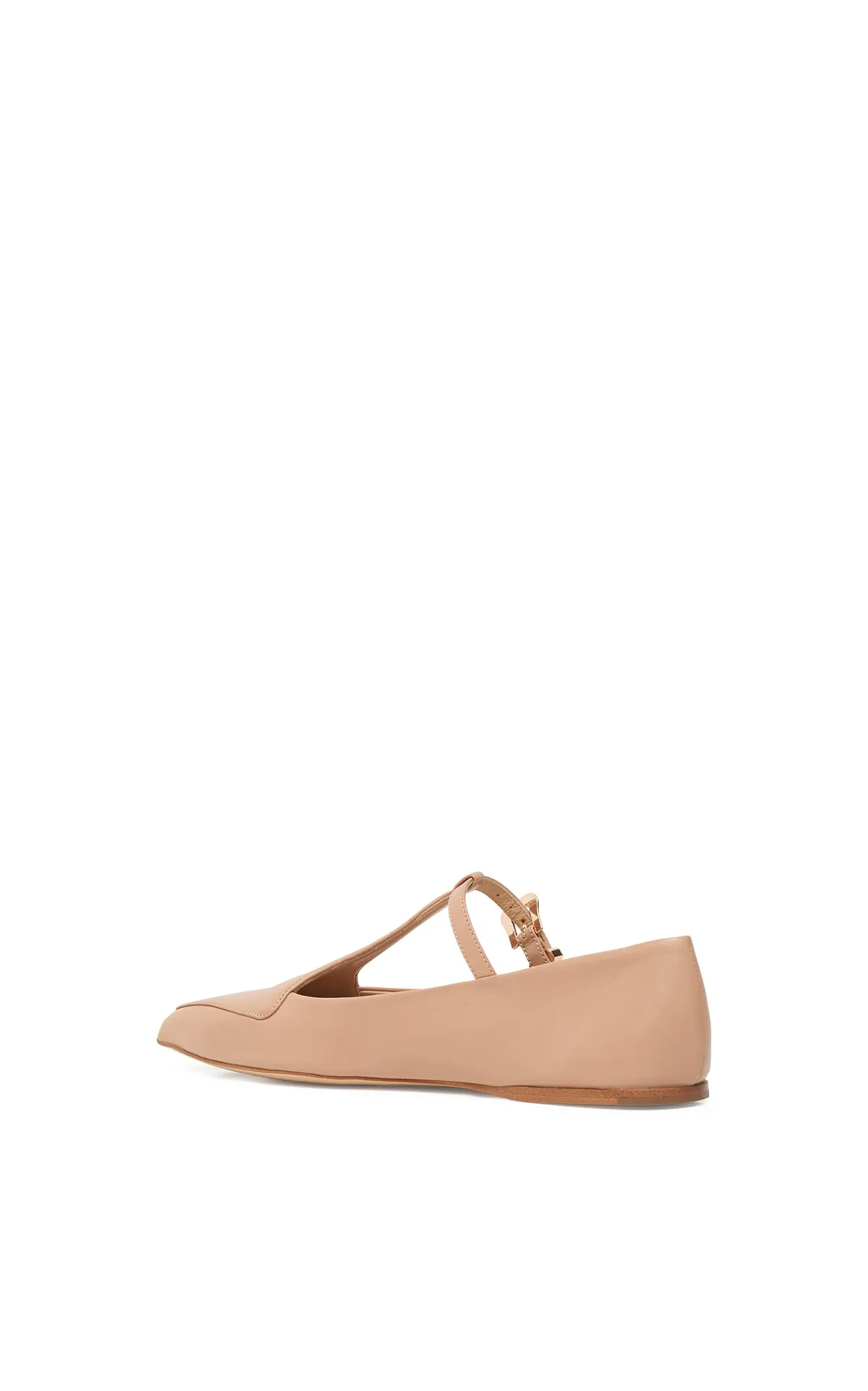 Liv Ballerina Flat Shoe in Nude Nappa Leather art show
