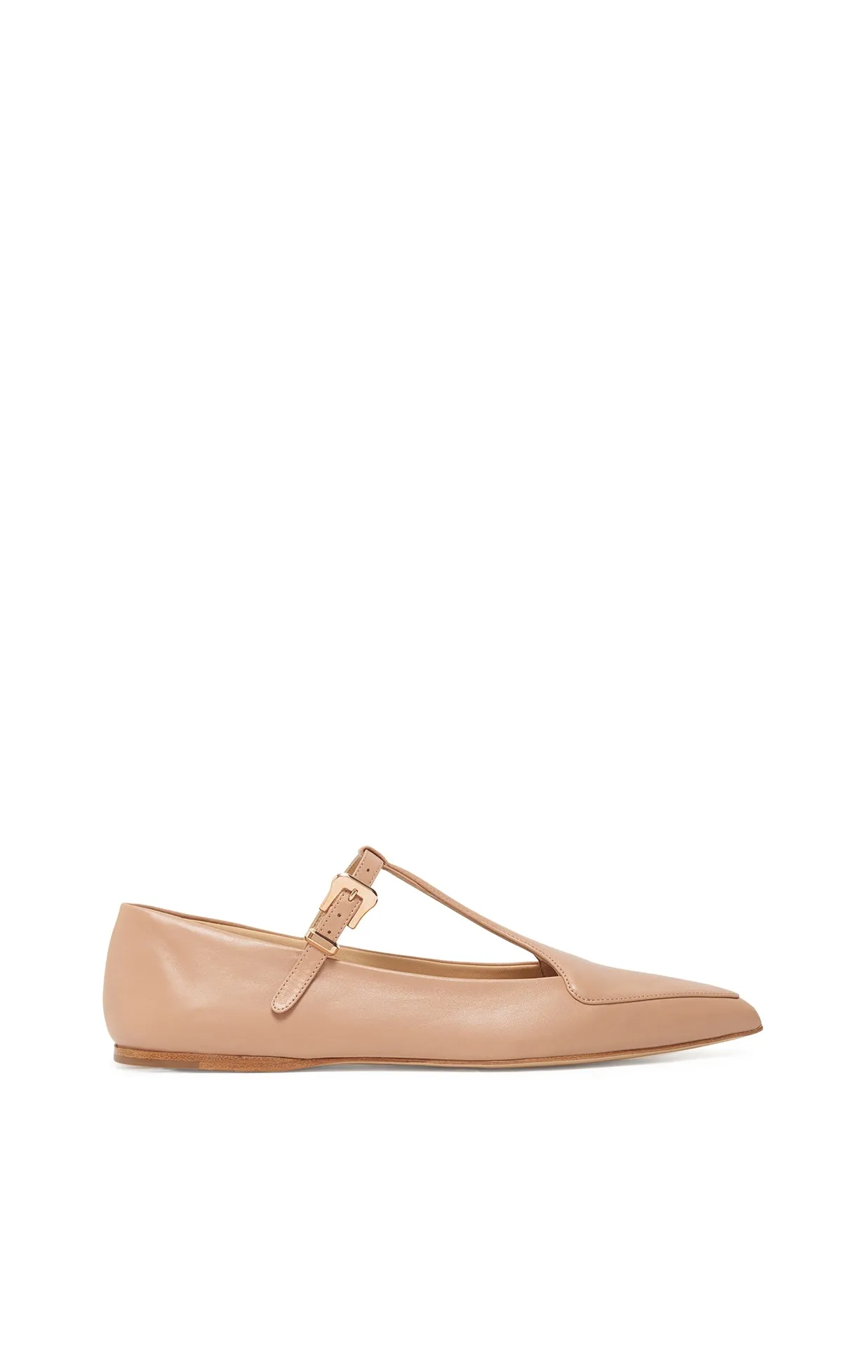 Flexible Flats Effortless Fashion Liv Ballerina Flat Shoe in Nude Nappa Leather