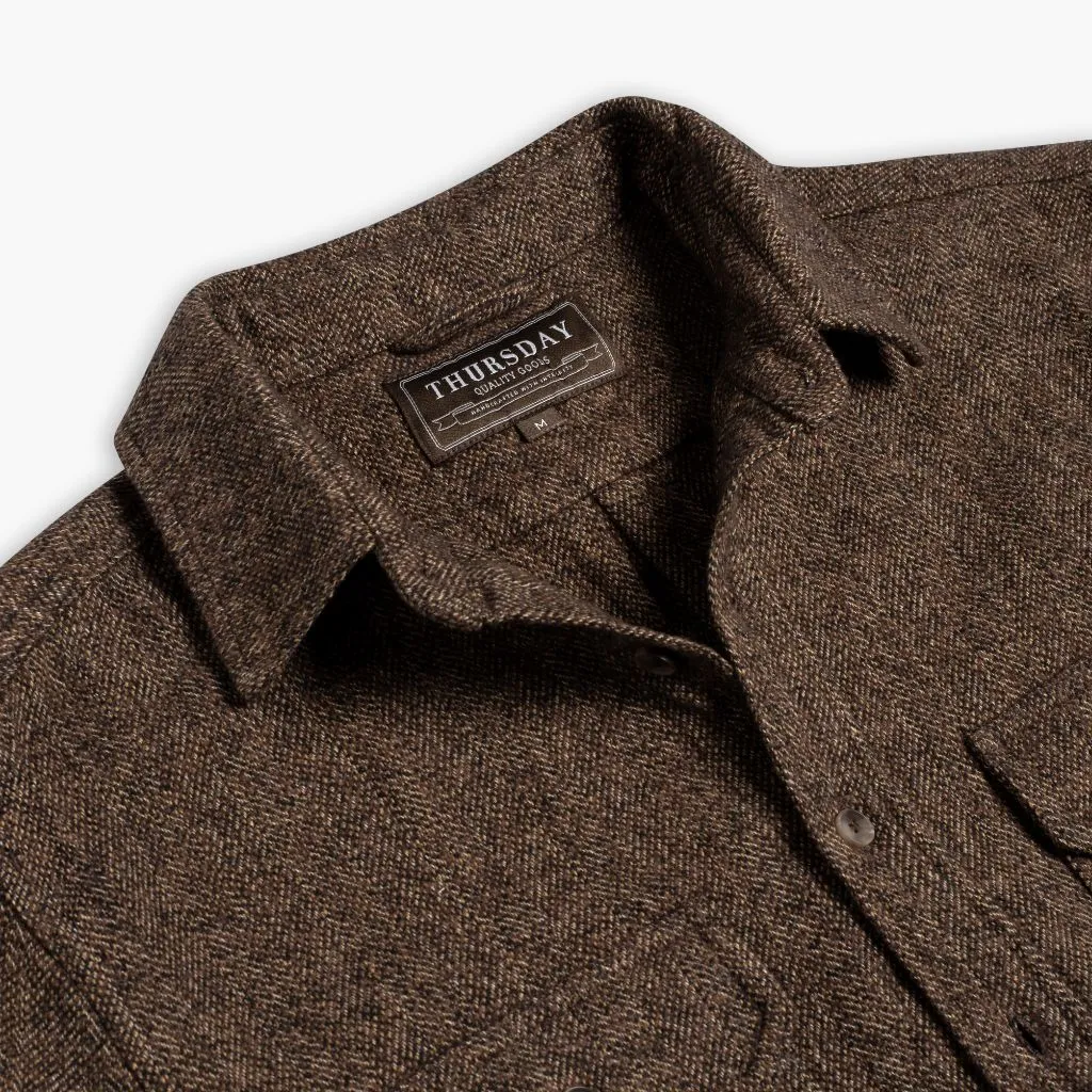 Fashion Essential Summit Flannel Shirt | Brown Herringbone