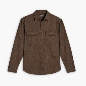Summit Flannel Shirt | Brown Herringbone Subtle Print