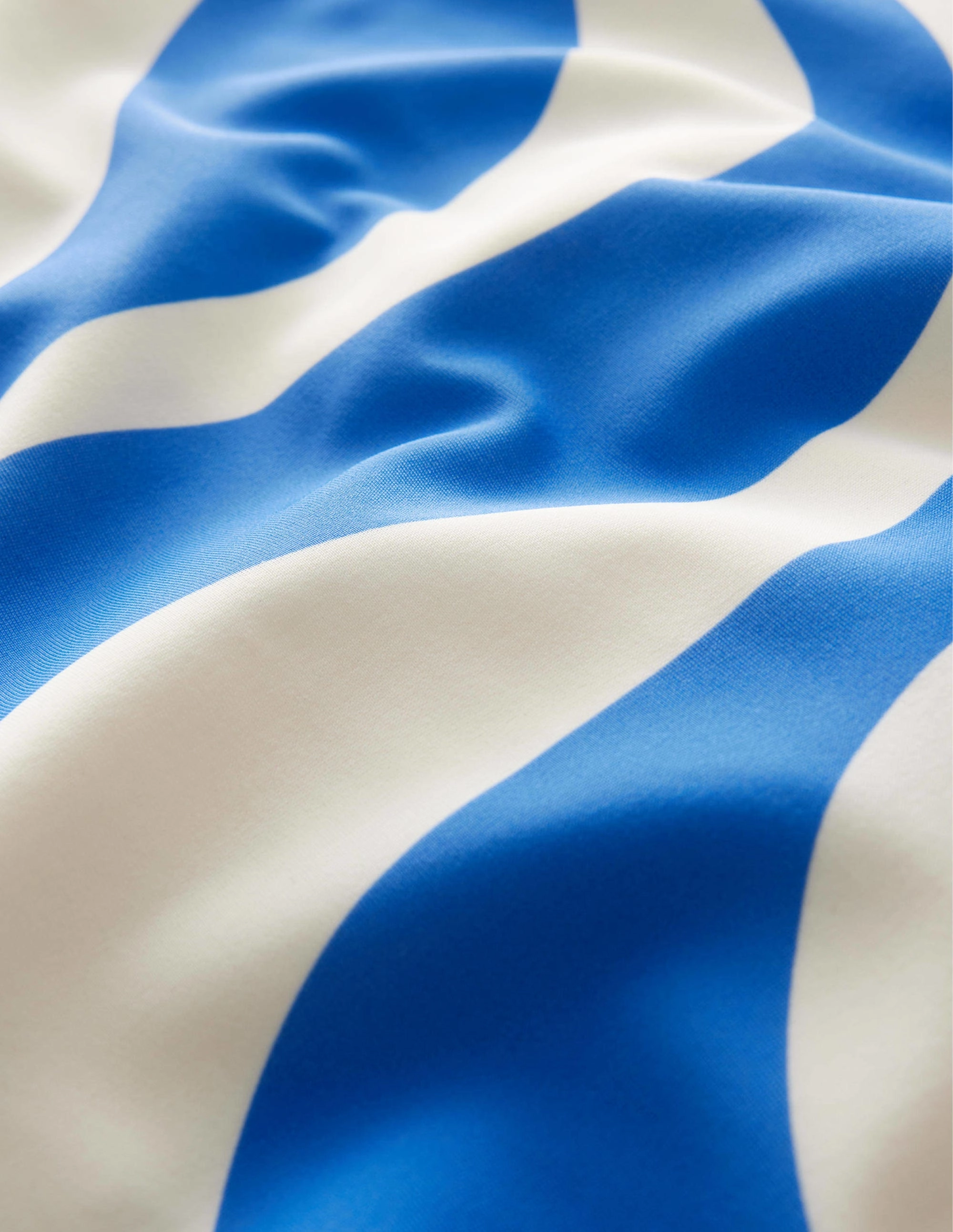 One Shoulder Swimsuit-Ivory and Cabana Blue Wave Comfortable Wear Convertible Strap System