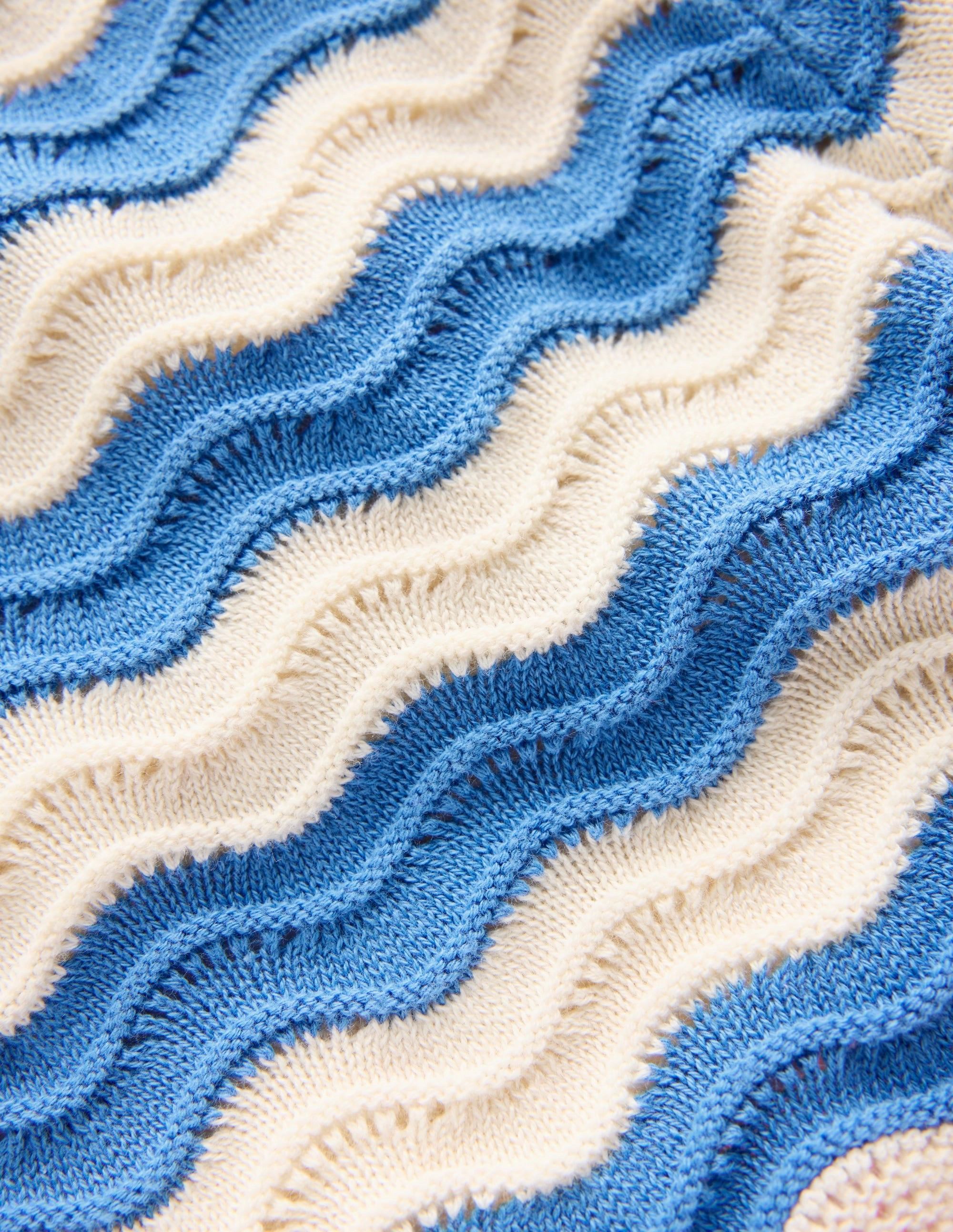 Soft Motion Fun Colors Crochet Knitted Shorts-Blue/ivory Stripe