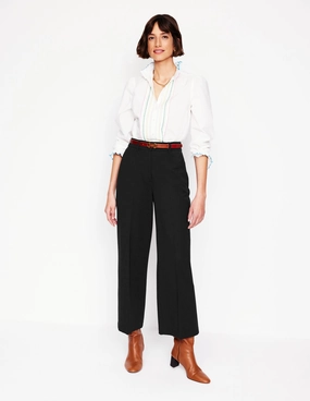 Cropped Ponte Trousers-Black Basic Look