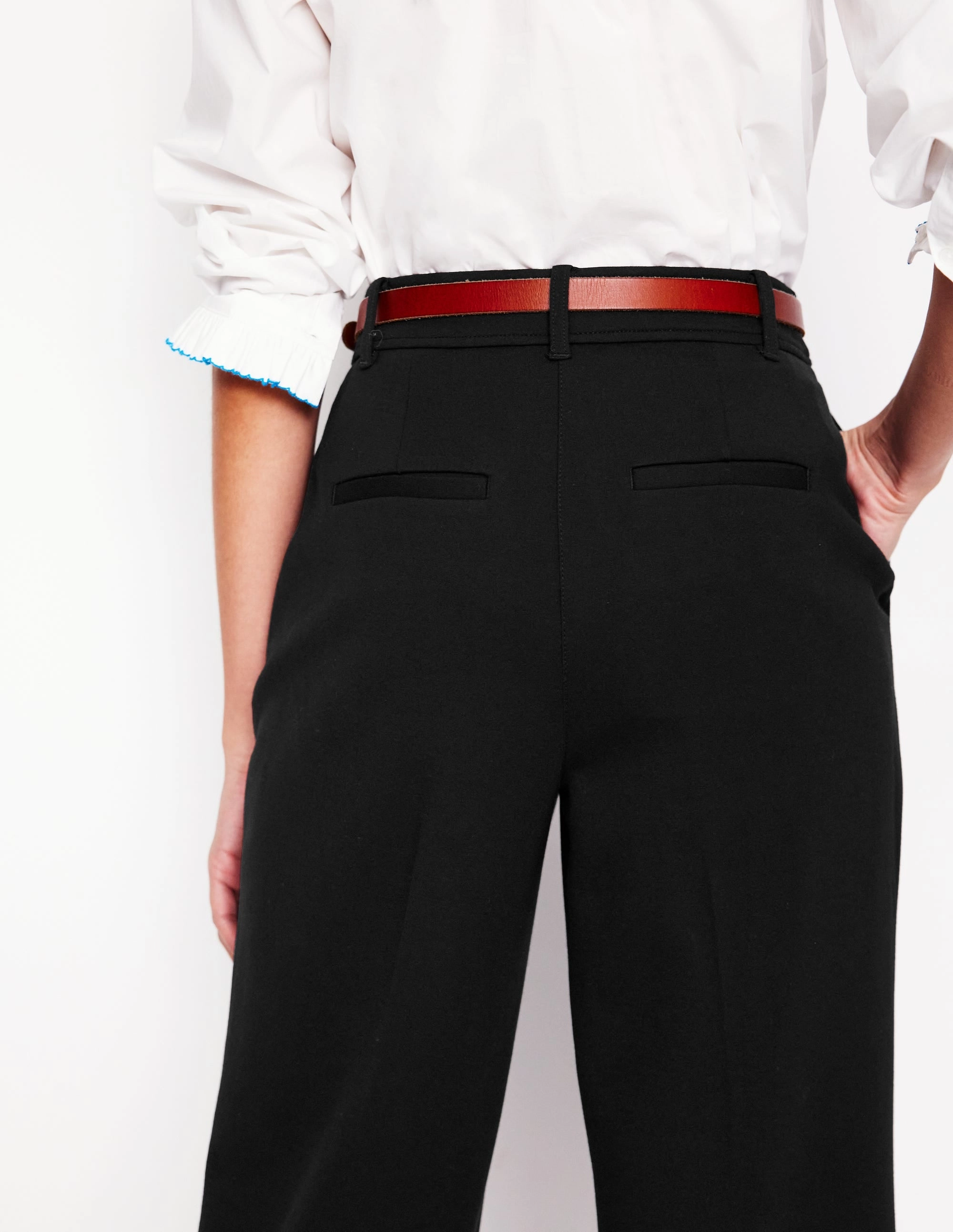 Cropped Ponte Trousers-Black All Season