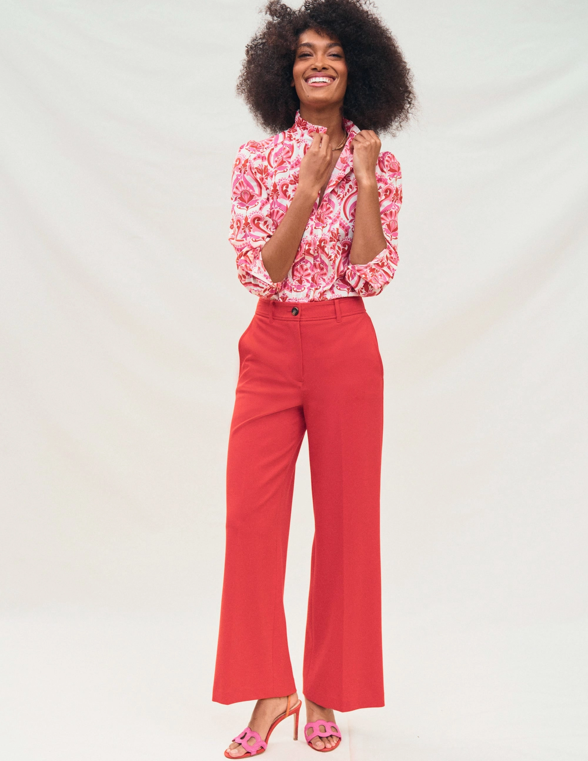 Cropped Ponte Trousers-Hot Pepper MultiPocket Moisture Lock Technology