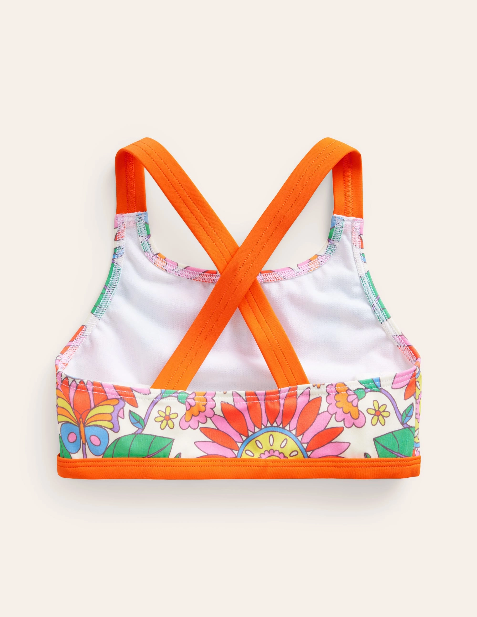 Beach Life Cross Back Bikini Top-Multi Daisy Vine
